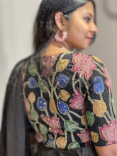 Embroidery Highlighted Pen Kalamkari Stitched Silk Blouse | IT157