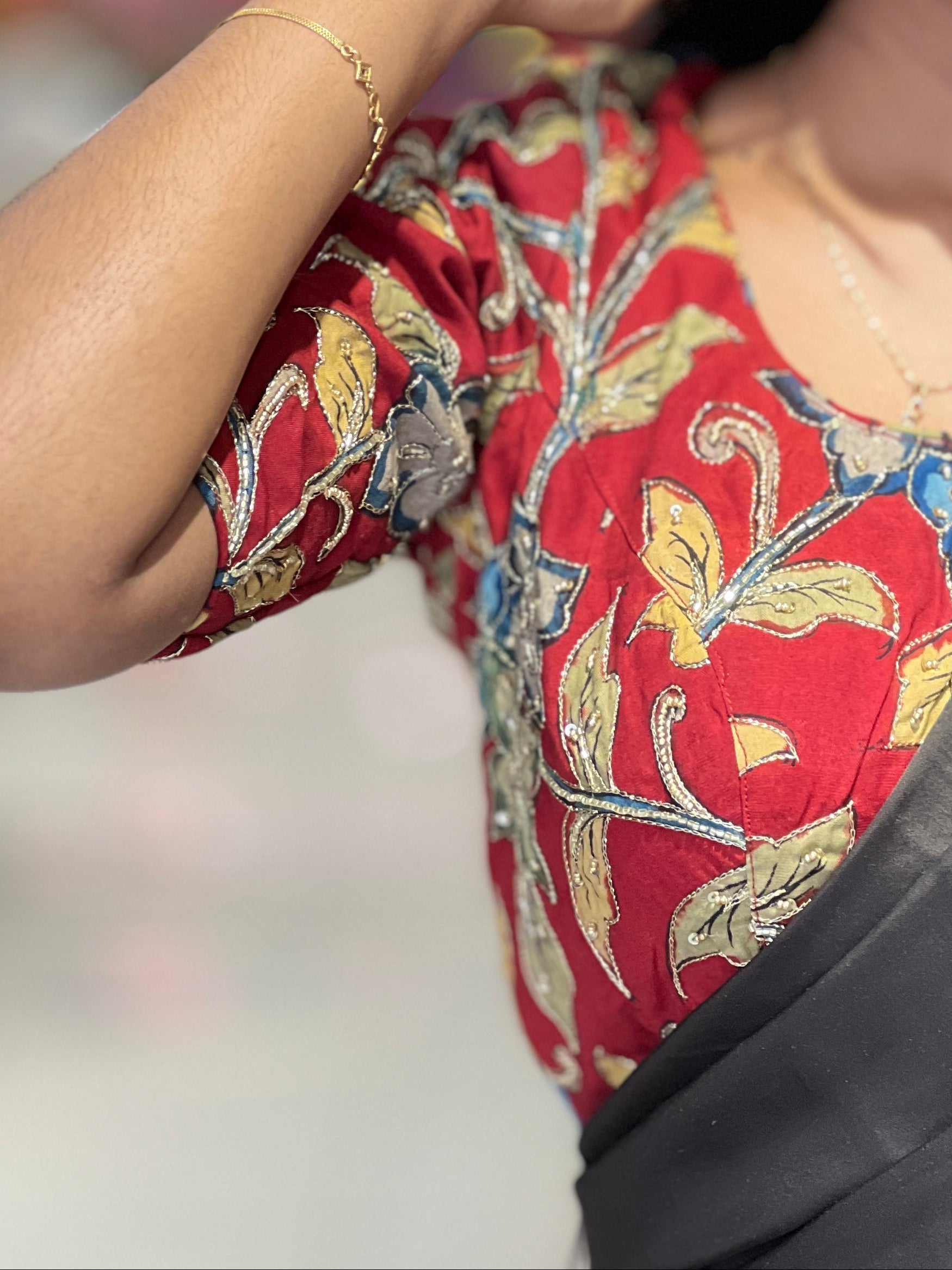 Kalamkari Pattern Cotton Stitched Blouse | IT161