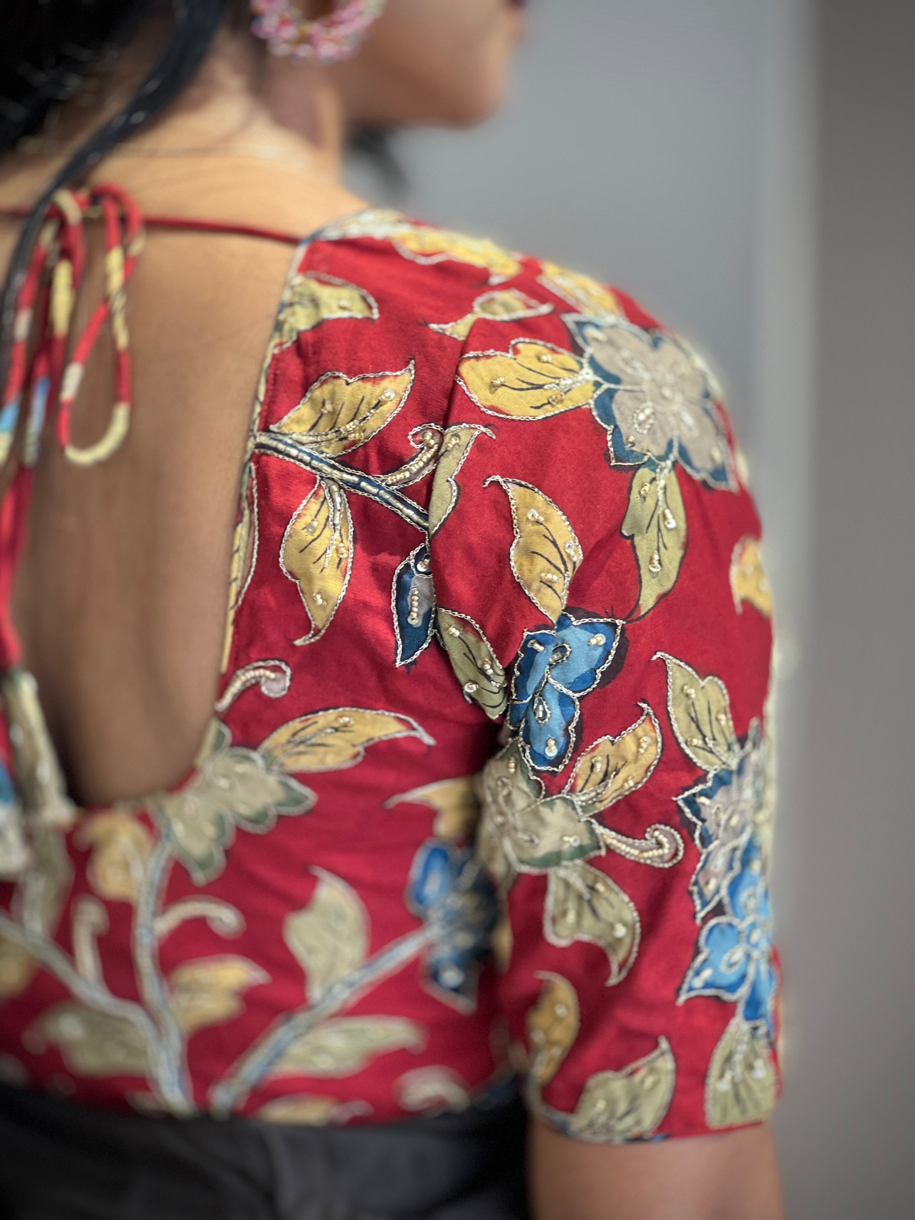 Kalamkari Pattern Cotton Stitched Blouse | IT161