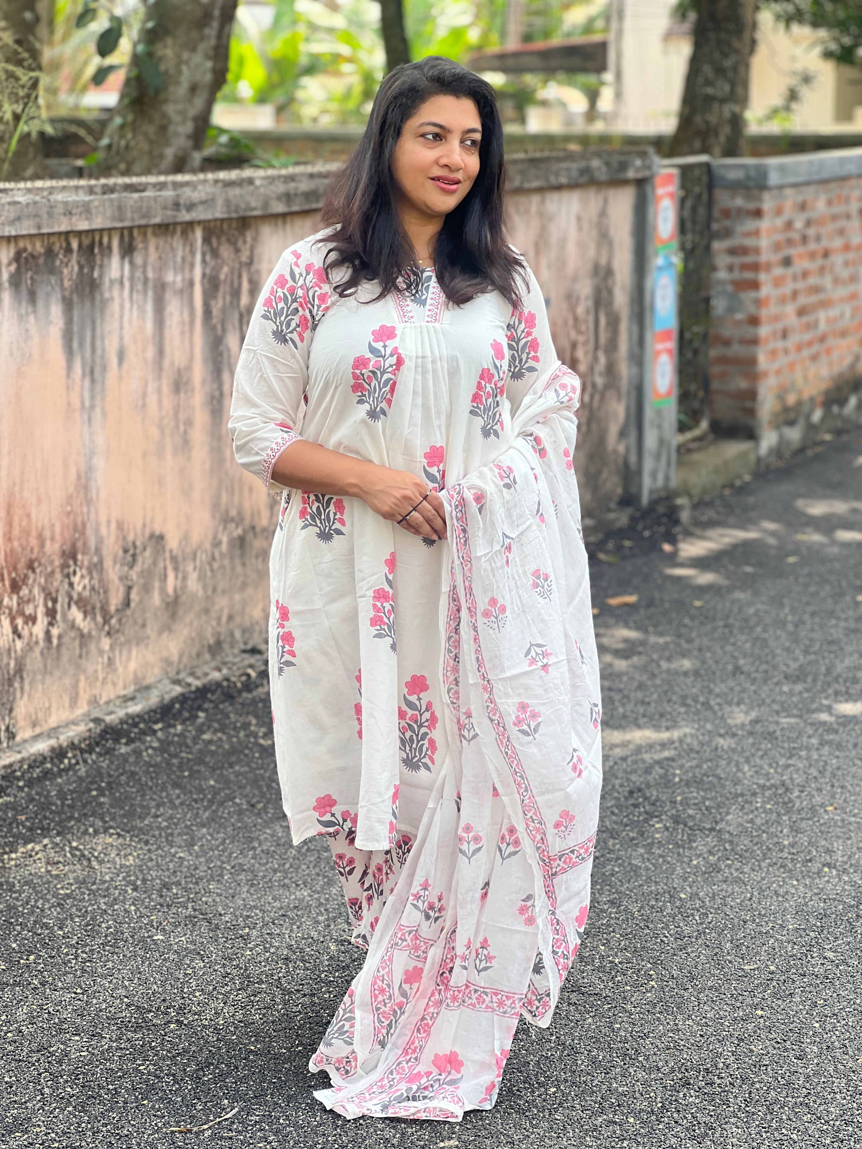 Floral Digital Printed Soft Cotton Kurta Set | PGI310