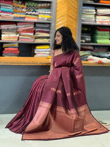 Semi Silk Saree With Weave Pattern | KT136