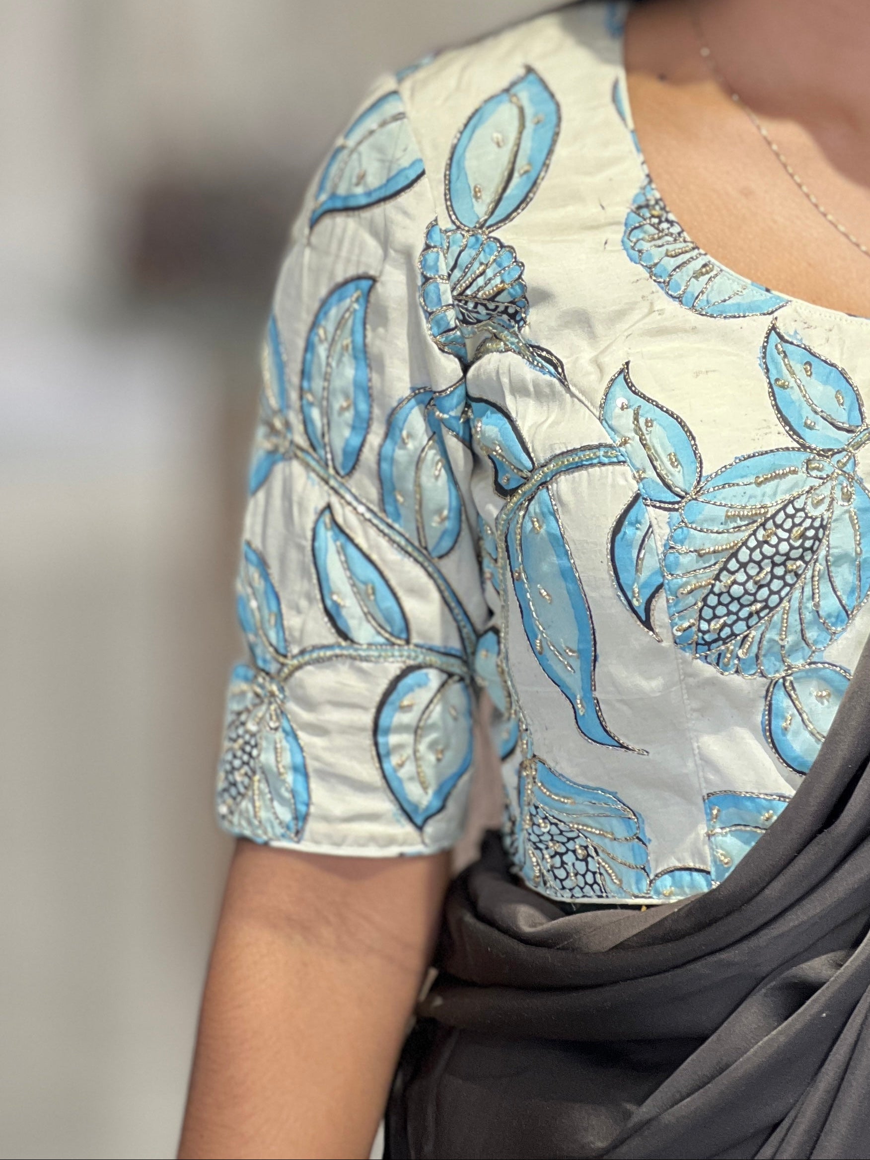 Kalamkari Pattern Cotton Stitched Blouse | IT159