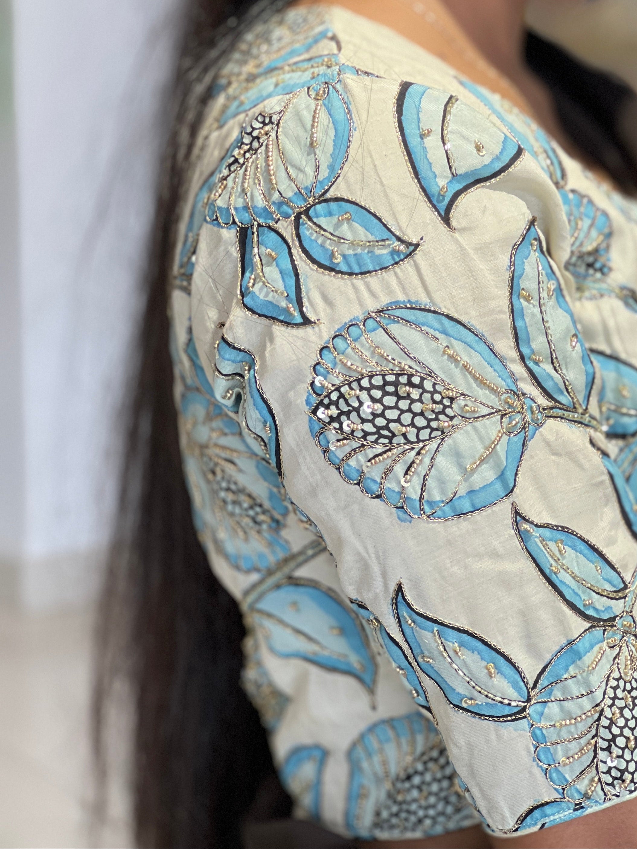 Kalamkari Pattern Cotton Stitched Blouse | IT159
