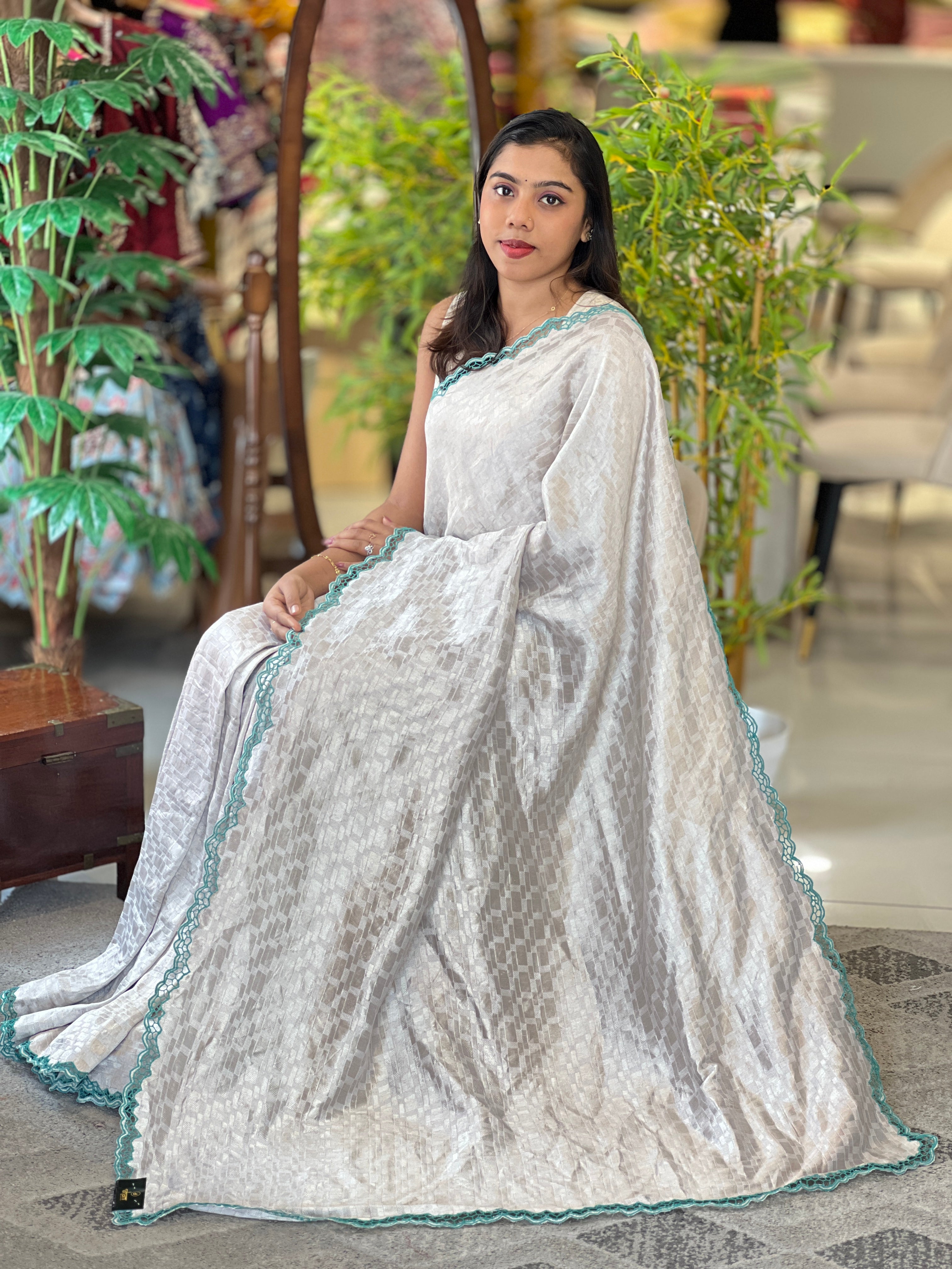 Twine Cut Work Border Detailed Banarasi Silk Saree | TC462