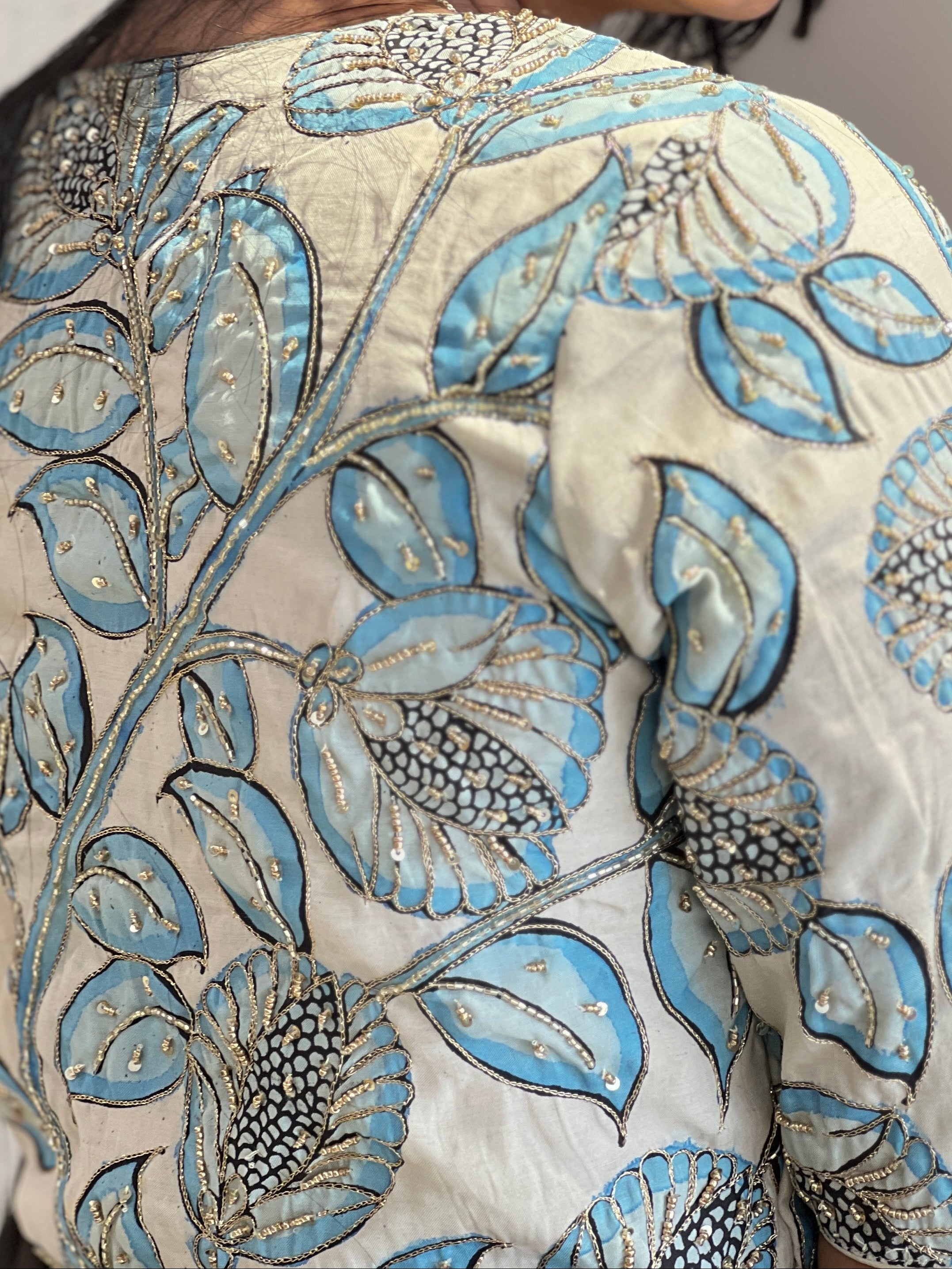 Kalamkari Pattern Cotton Stitched Blouse | IT159