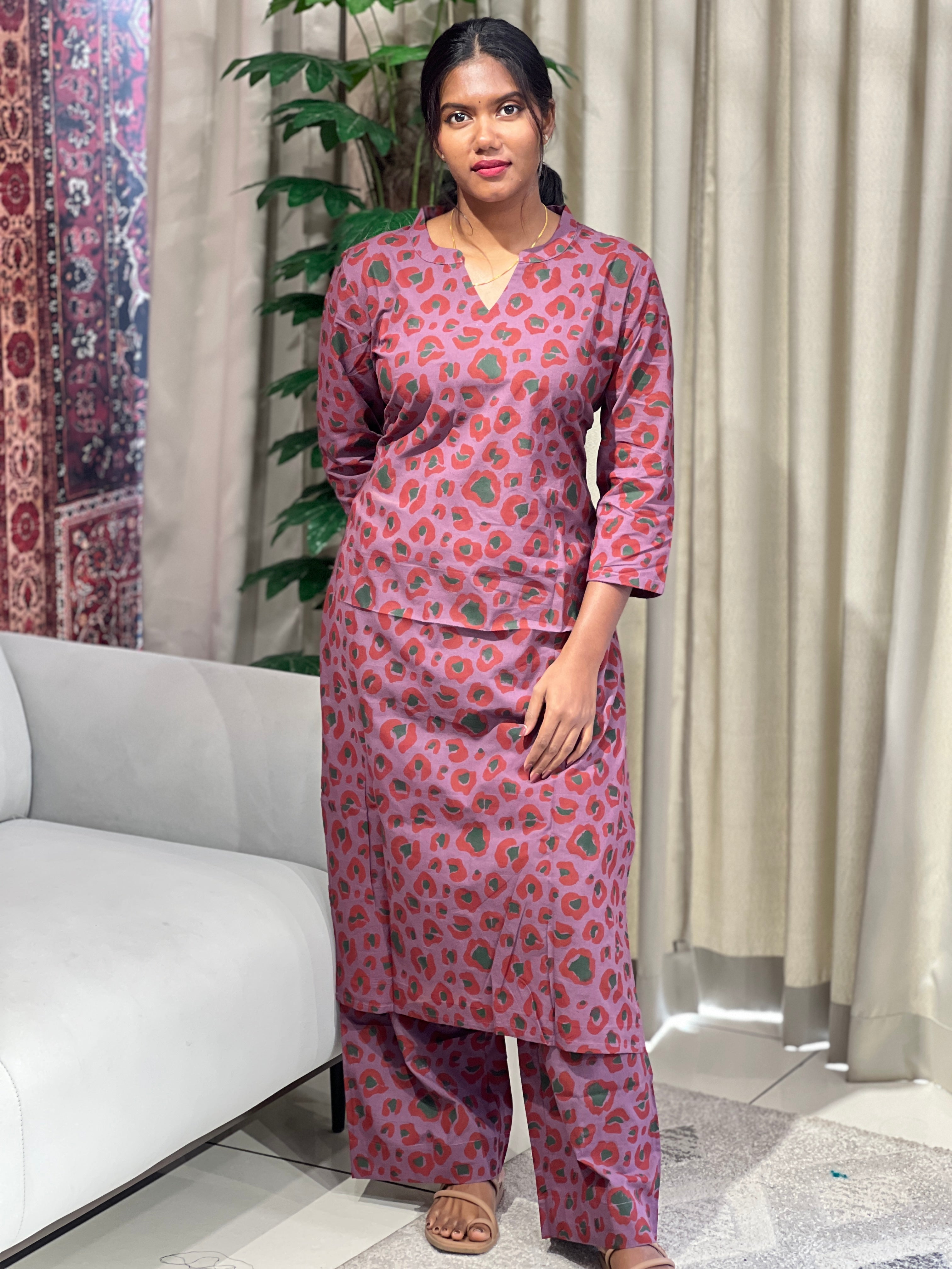 Printe Cotton Kurta Set | DNT873