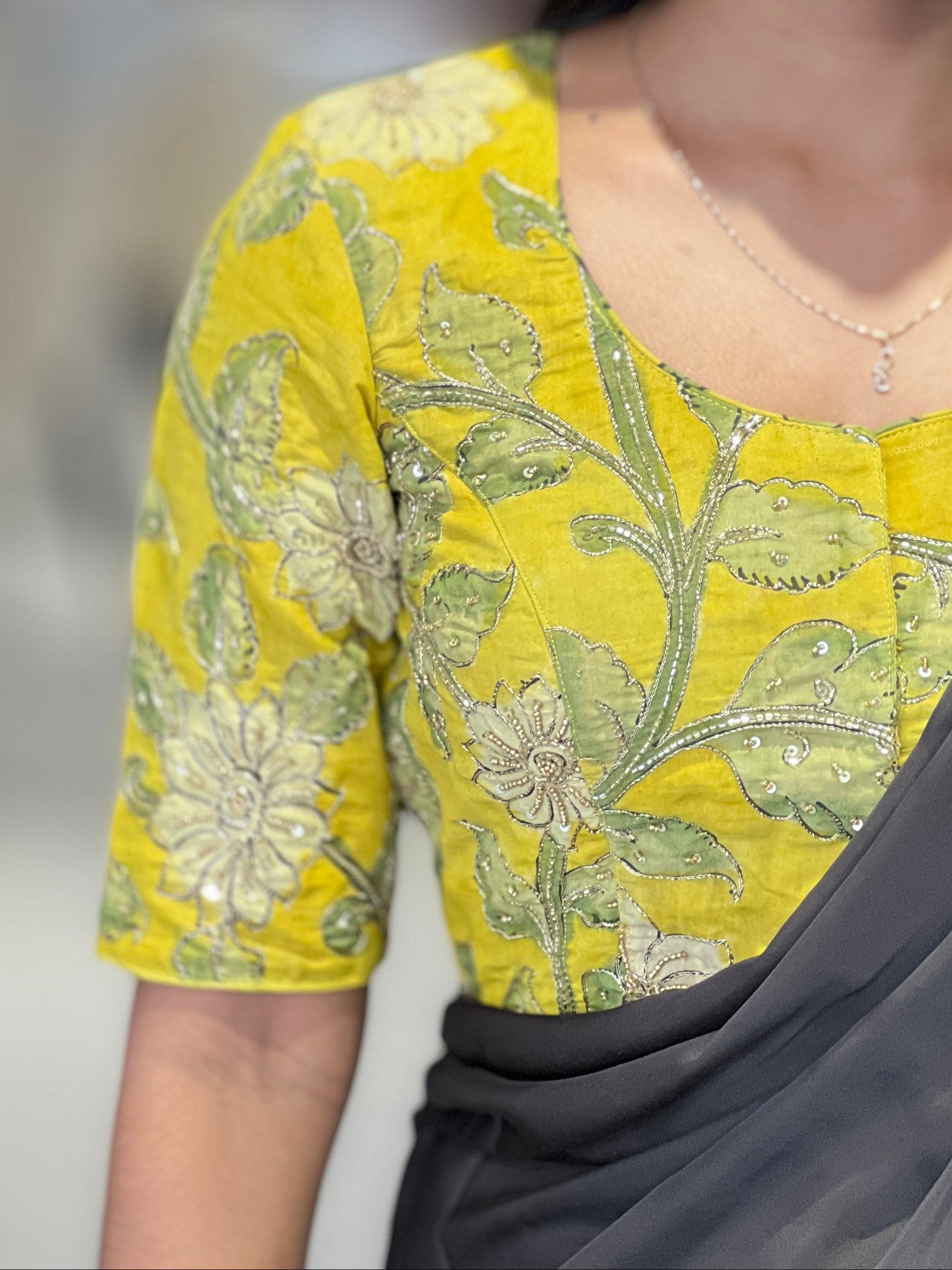 Kalamkari Pattern Cotton Stitched Blouse | IT158