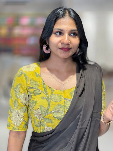 Kalamkari Pattern Cotton Stitched Blouse | IT158