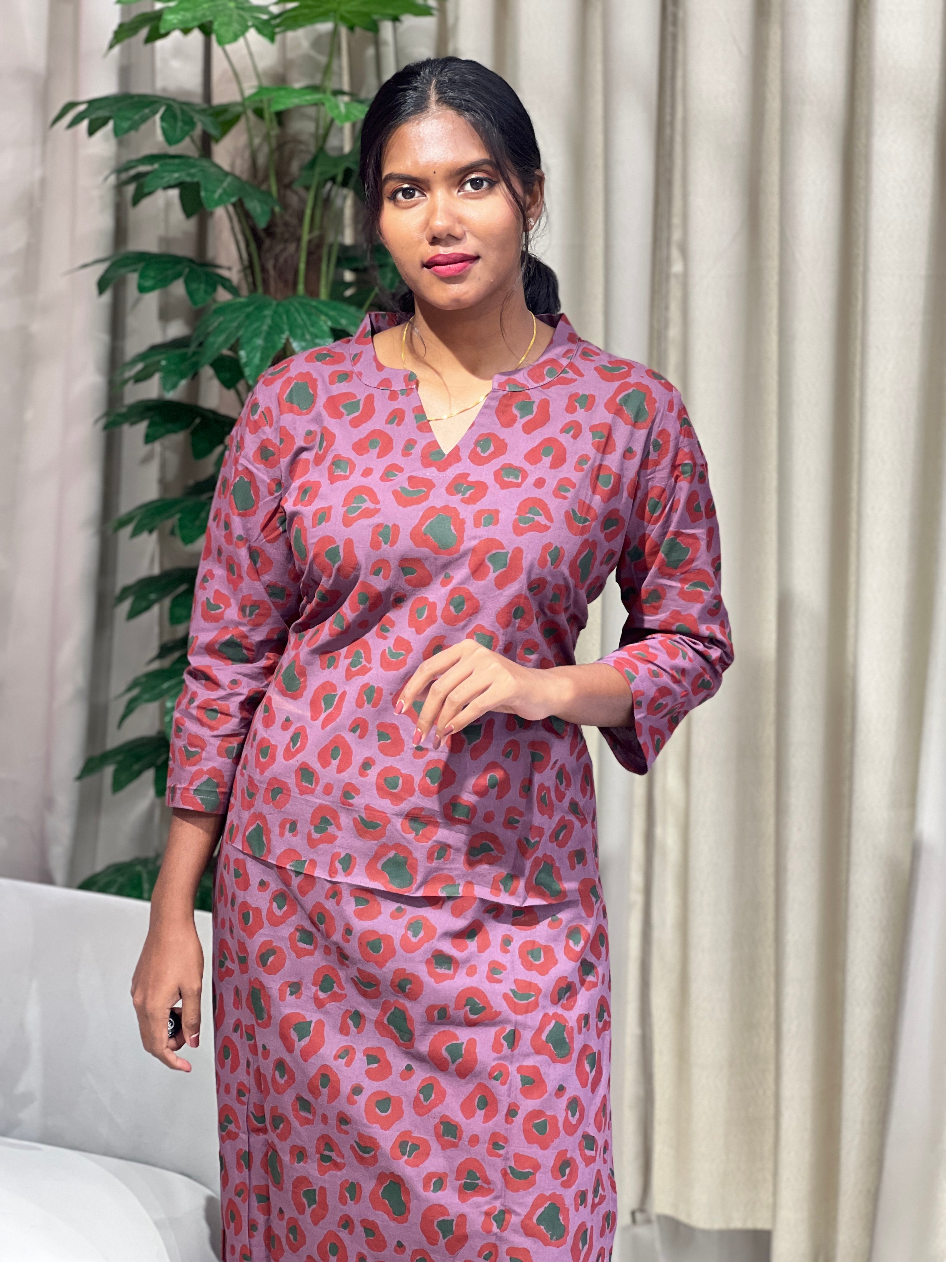 Printe Cotton Kurta Set | DNT873