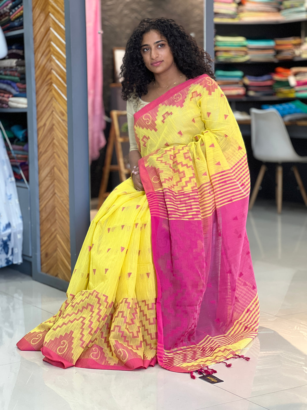 Jamdani weave cotton sarees ( Whitout Blouse ) | AB244