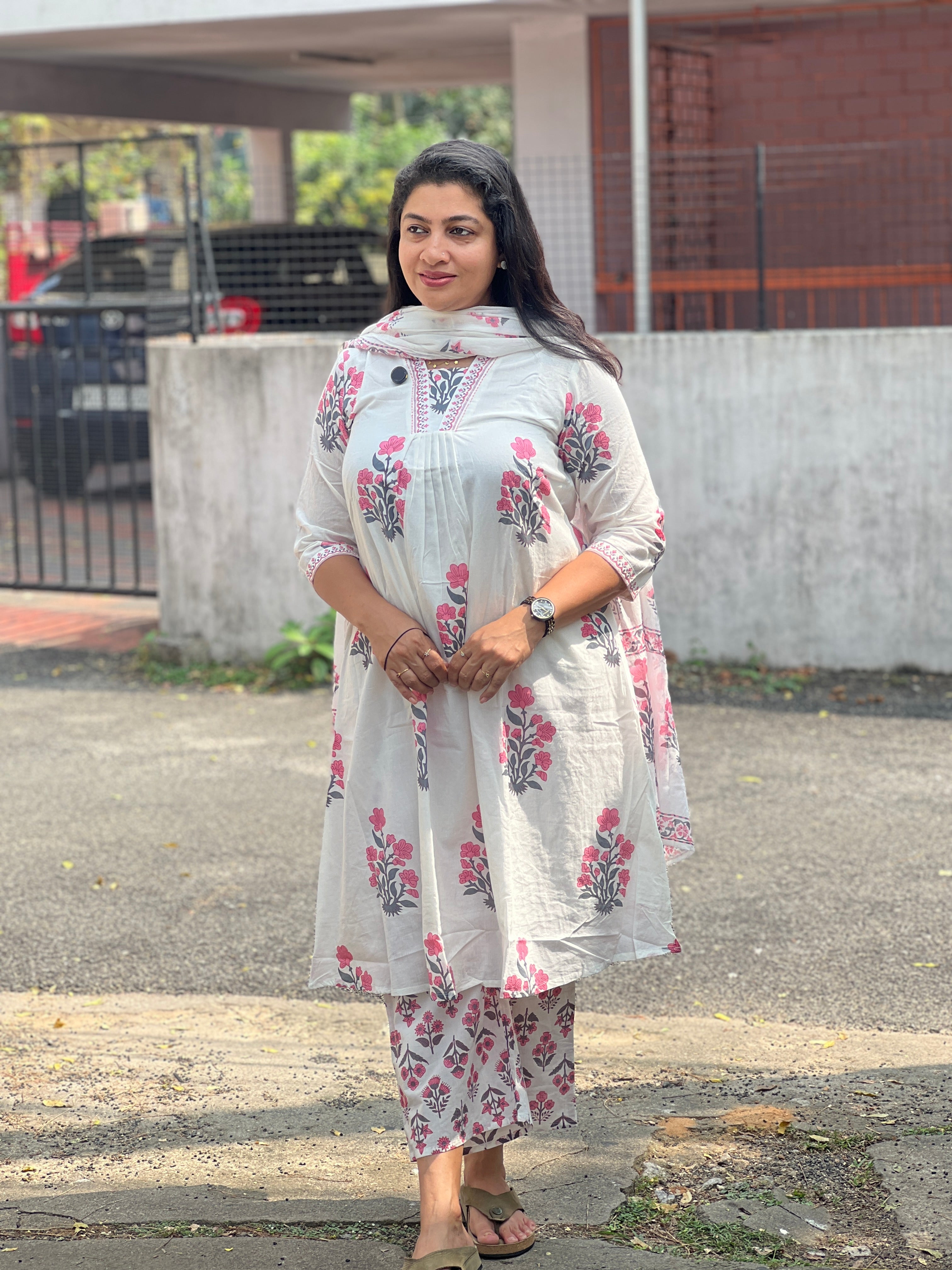 Floral Digital Printed Soft Cotton Kurta Set | PGI310