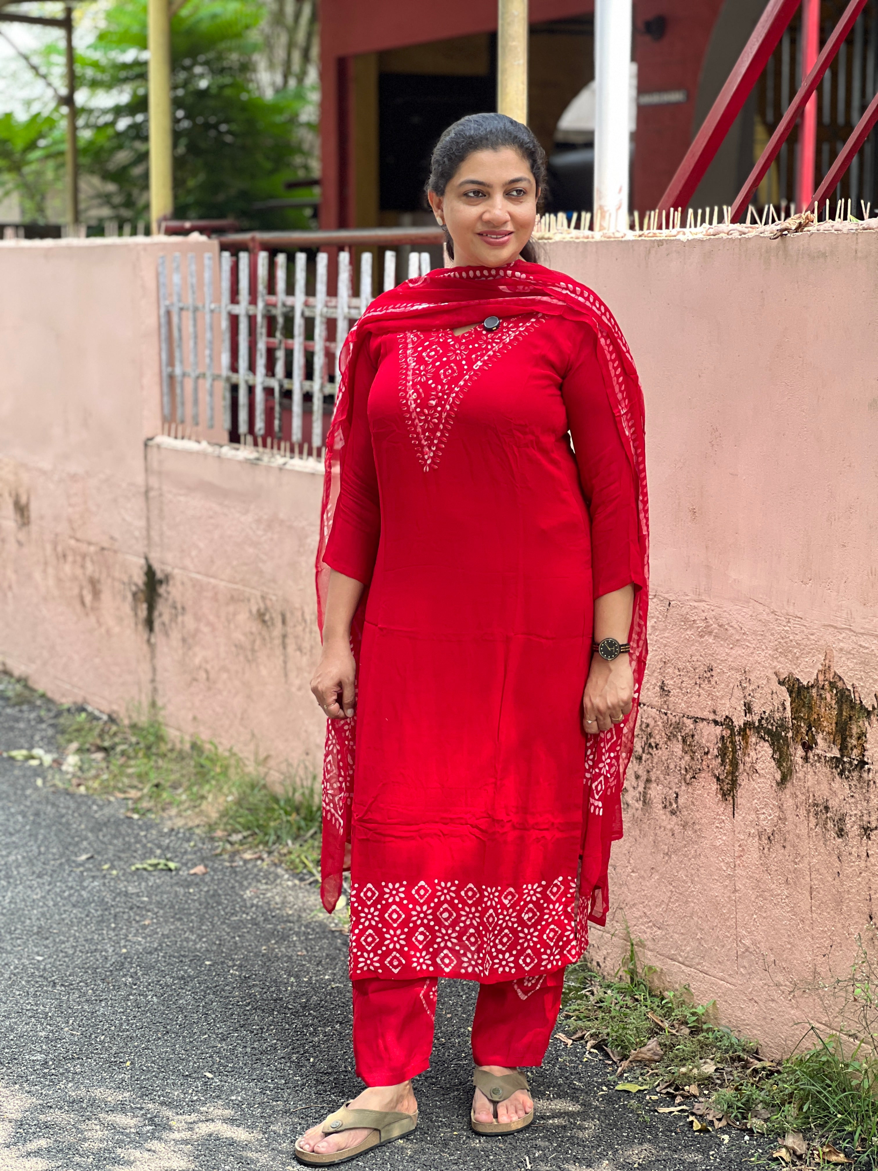 Hand Batik Printed Georgette Kurta Set | SLM142