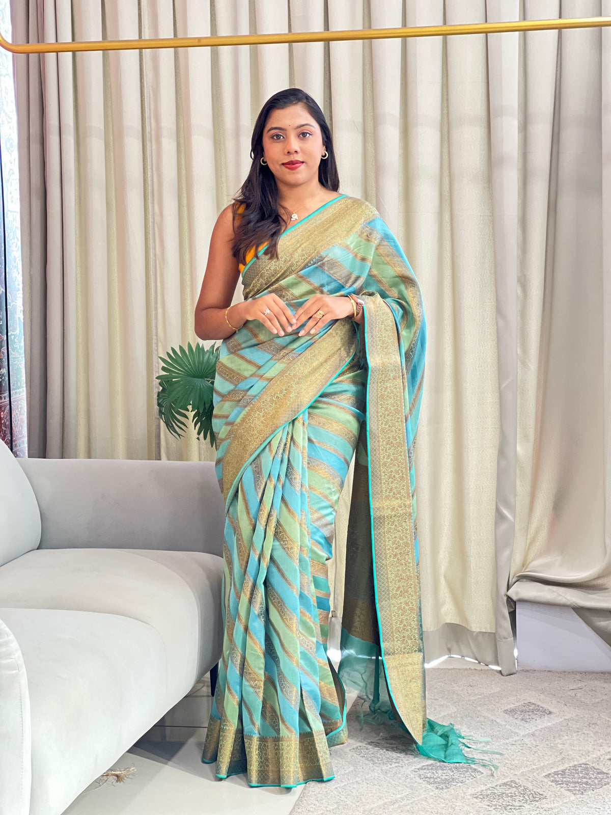 Rangat Pattern Chanderi Banarasi Saree | KMM136
