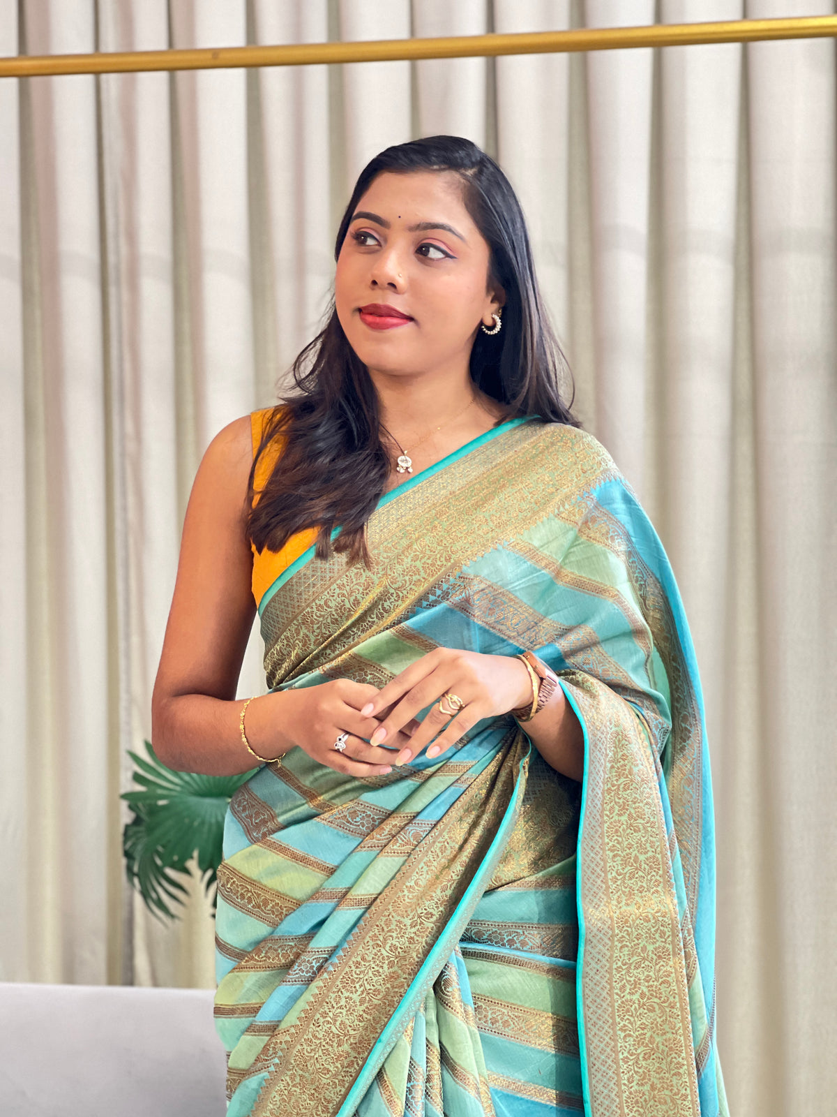 Rangat Pattern Chanderi Banarasi Saree | KMM136