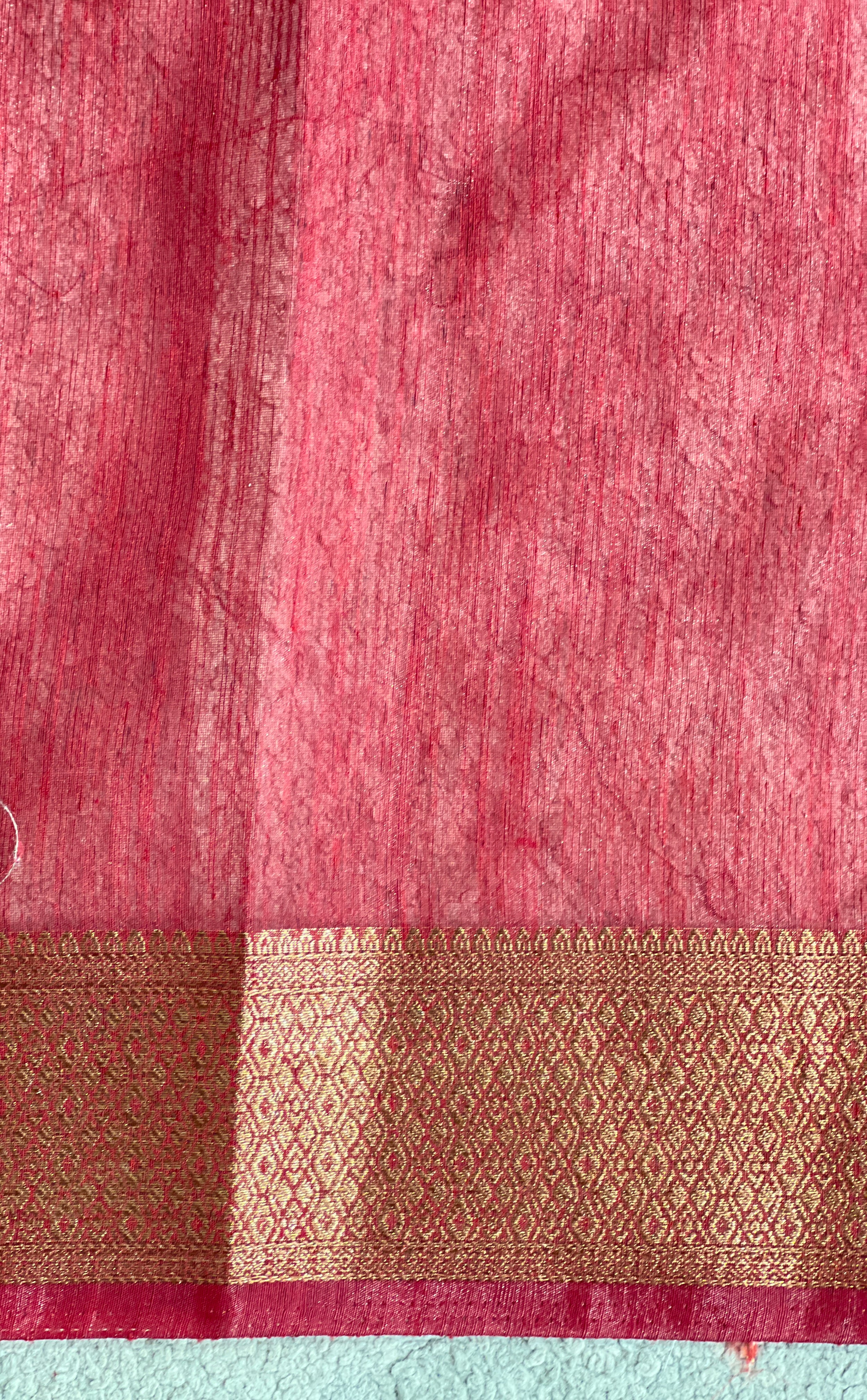 Golden Zari Weaved Border Pattern Linen Finish Saree | YNG1319