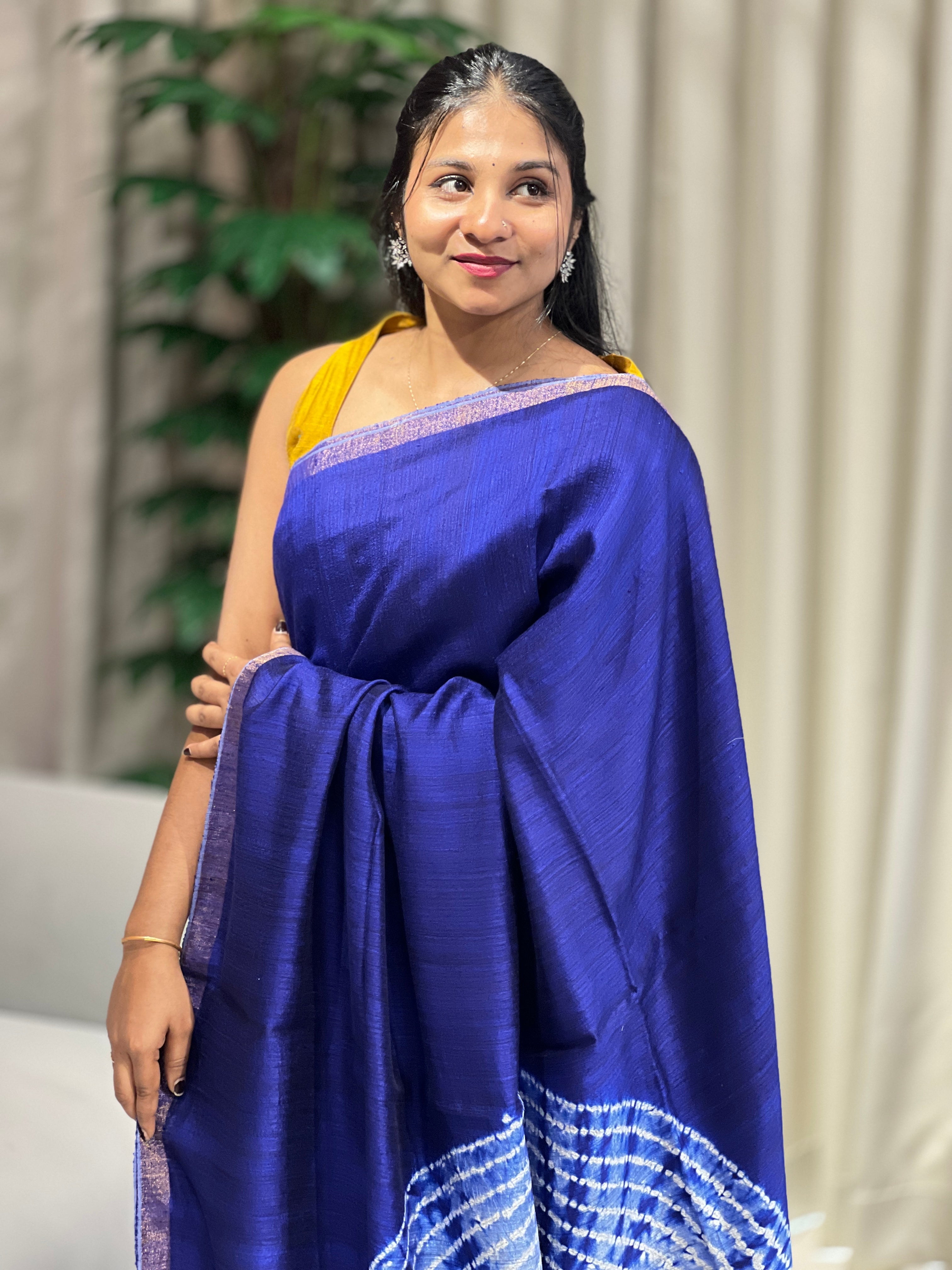 Hand Tie & Dye Detailed Jute Saree | RGD745