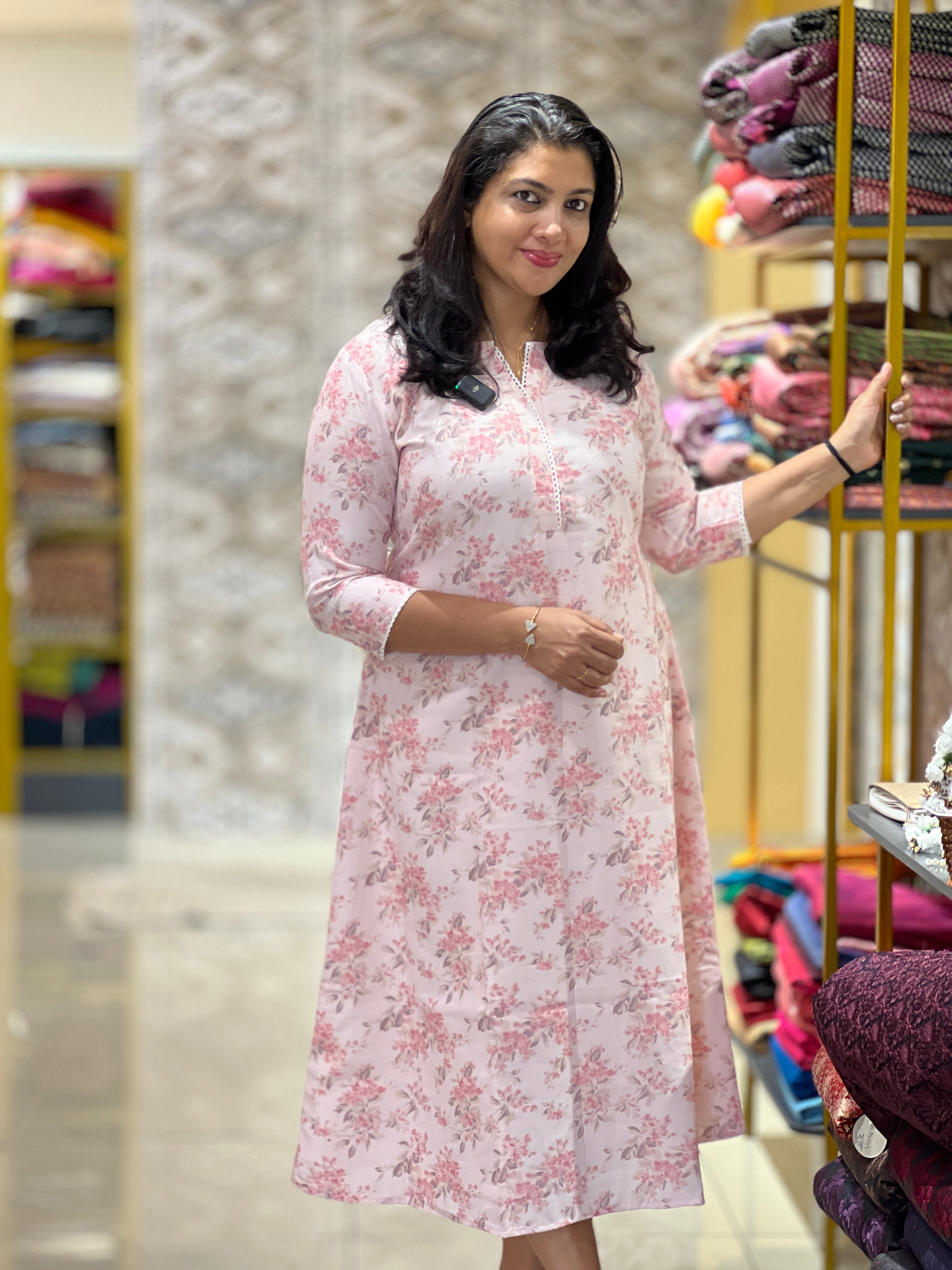 Floral Printed Cotton Kurta Material | DN753