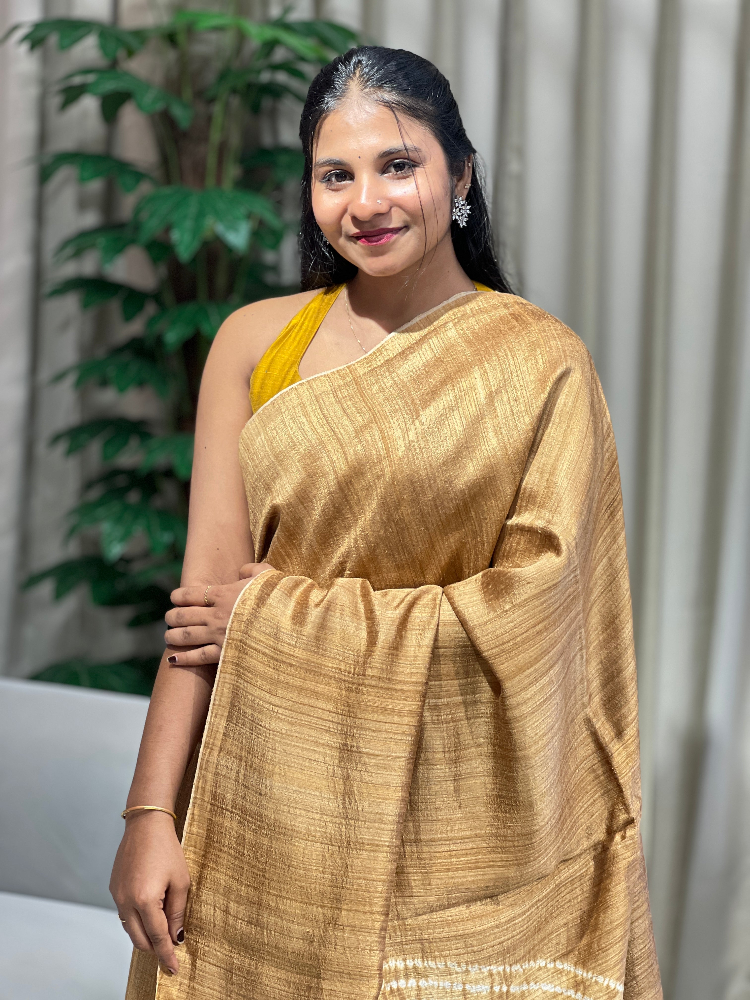 Hand Tie & Dye Detailed Jute Saree | RGD744