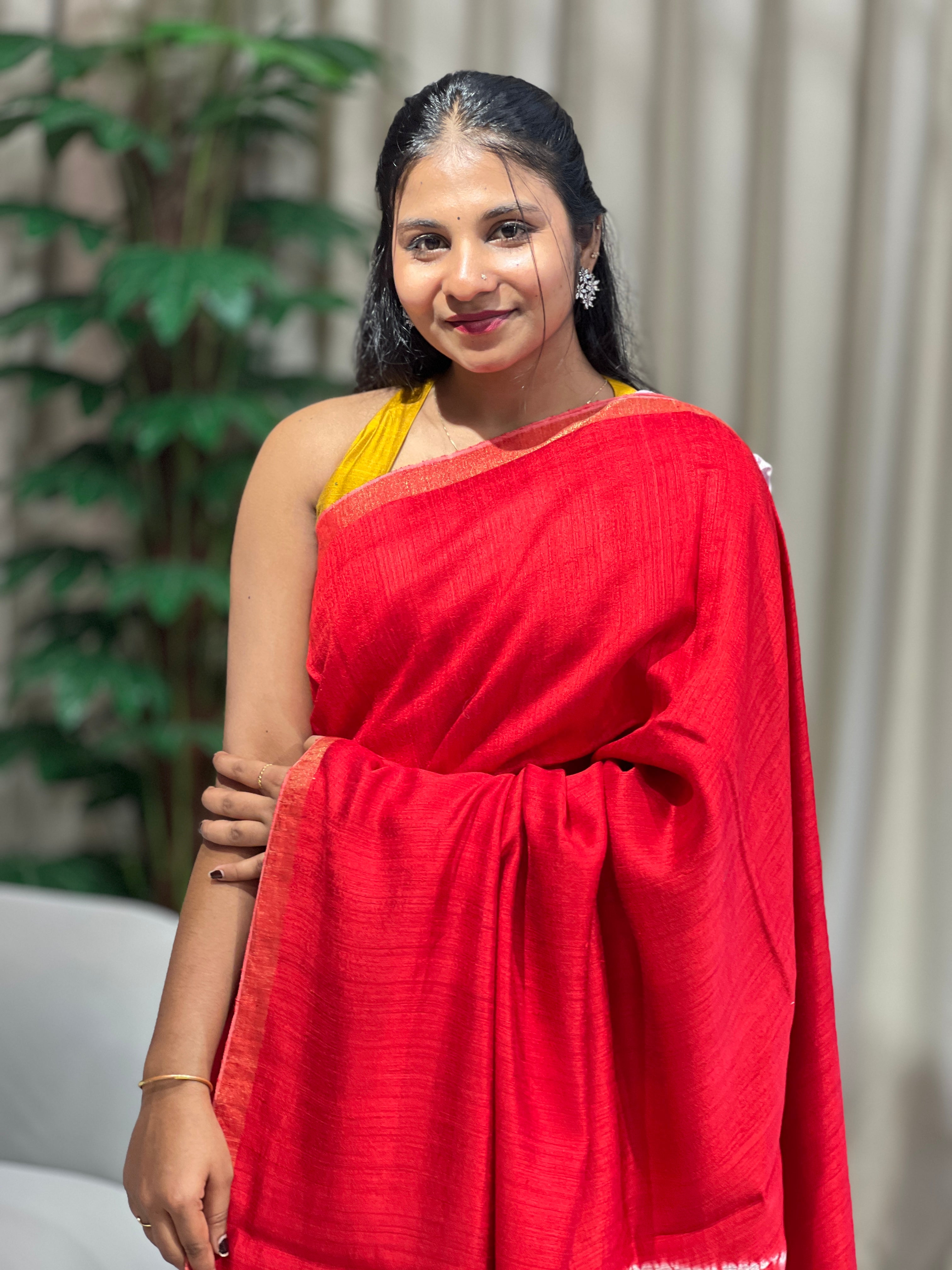 Hand Tie & Dye Detailed Jute Saree | RGD743