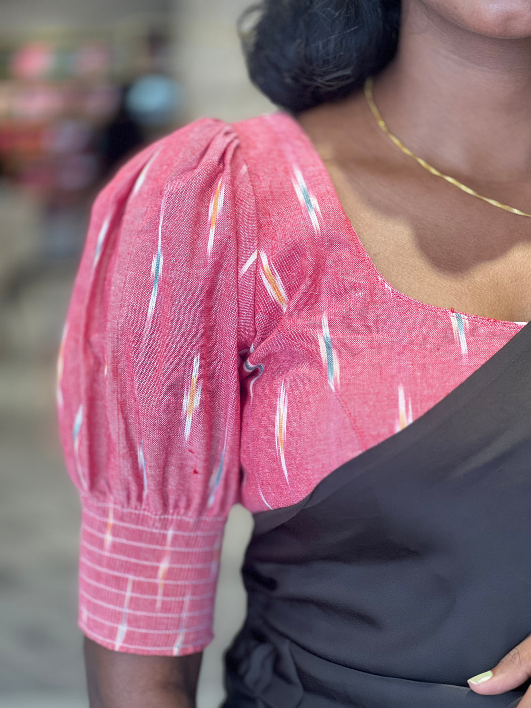 Ikat Weaved Cotton Stitched Blouse | IT155