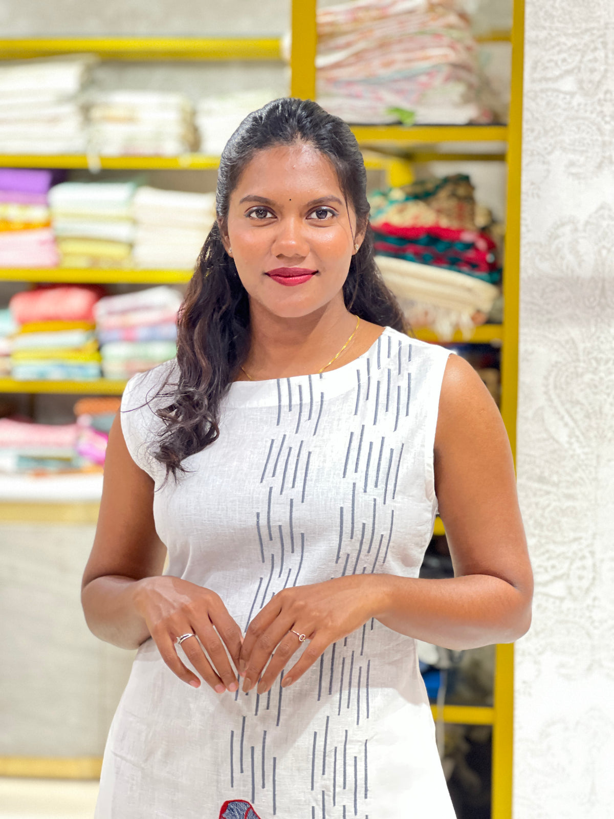 Embroidered Linen Cotton Short Kurta | PGI163