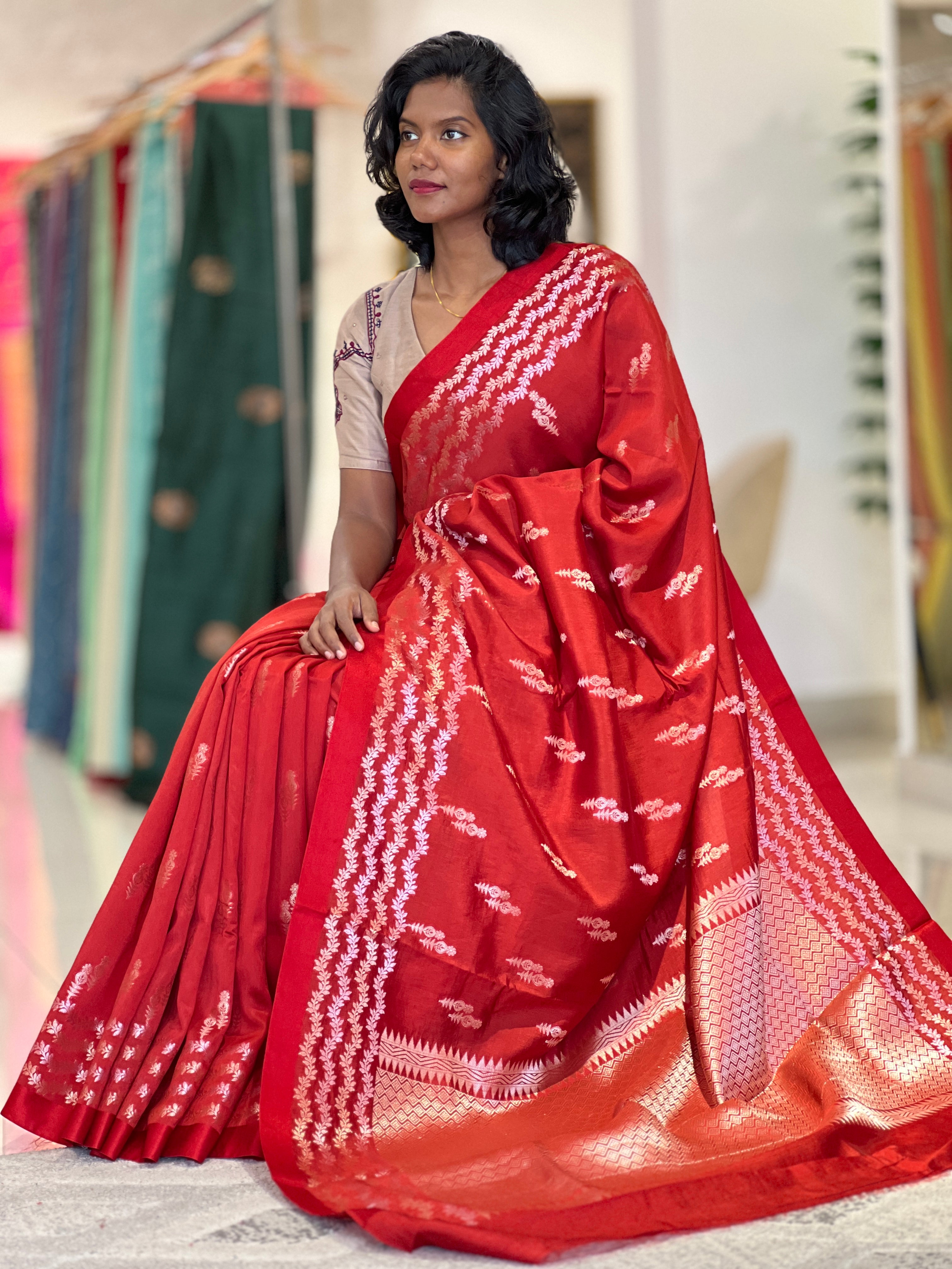 Banarasi Patterned Chanderi Finish Saree | NN207