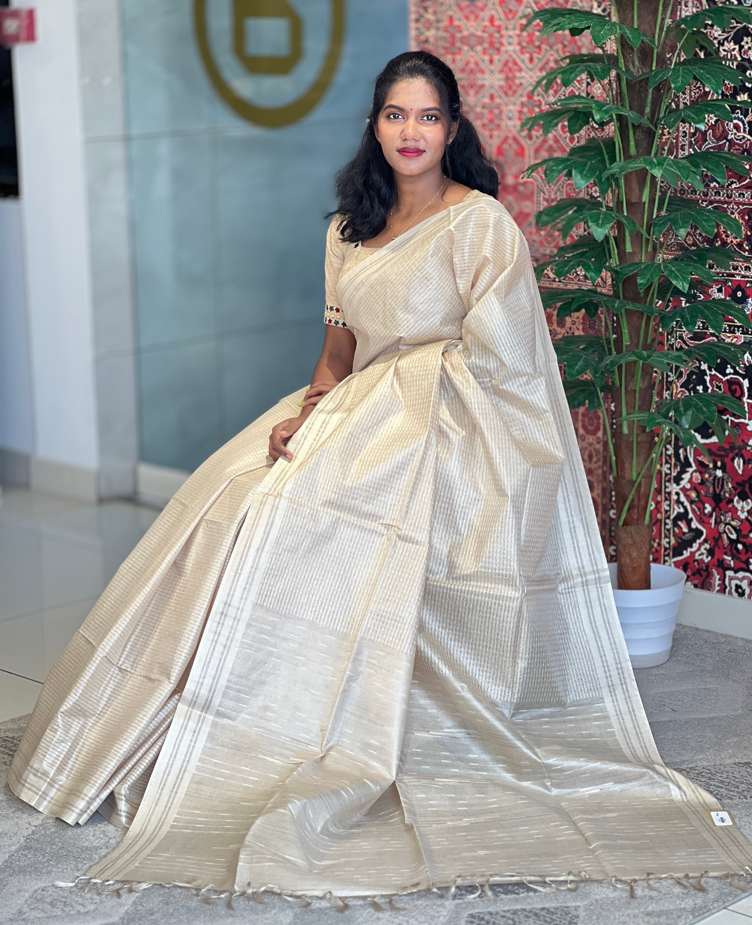Thread & Kesiya Weaved Semi Tussar Saree | PNS189