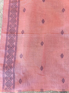 Linen Finish Saree With Jamdani Weaving Style | BLD880