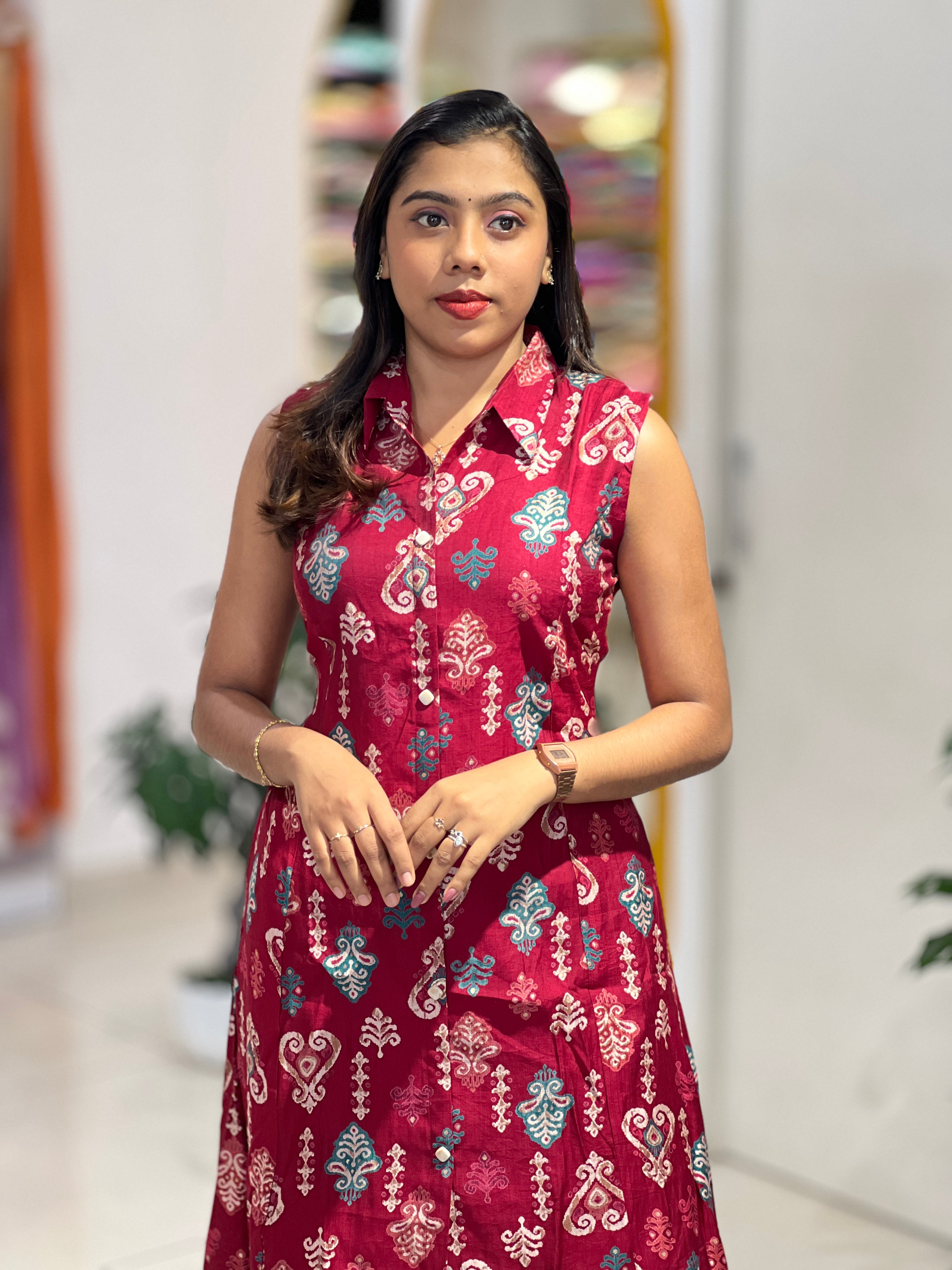 Floral Printed Rayon Kurta Set | YV116