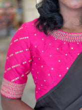 Zari & Sequence Embroidered Raw Silk Stitched Blouse | IT163