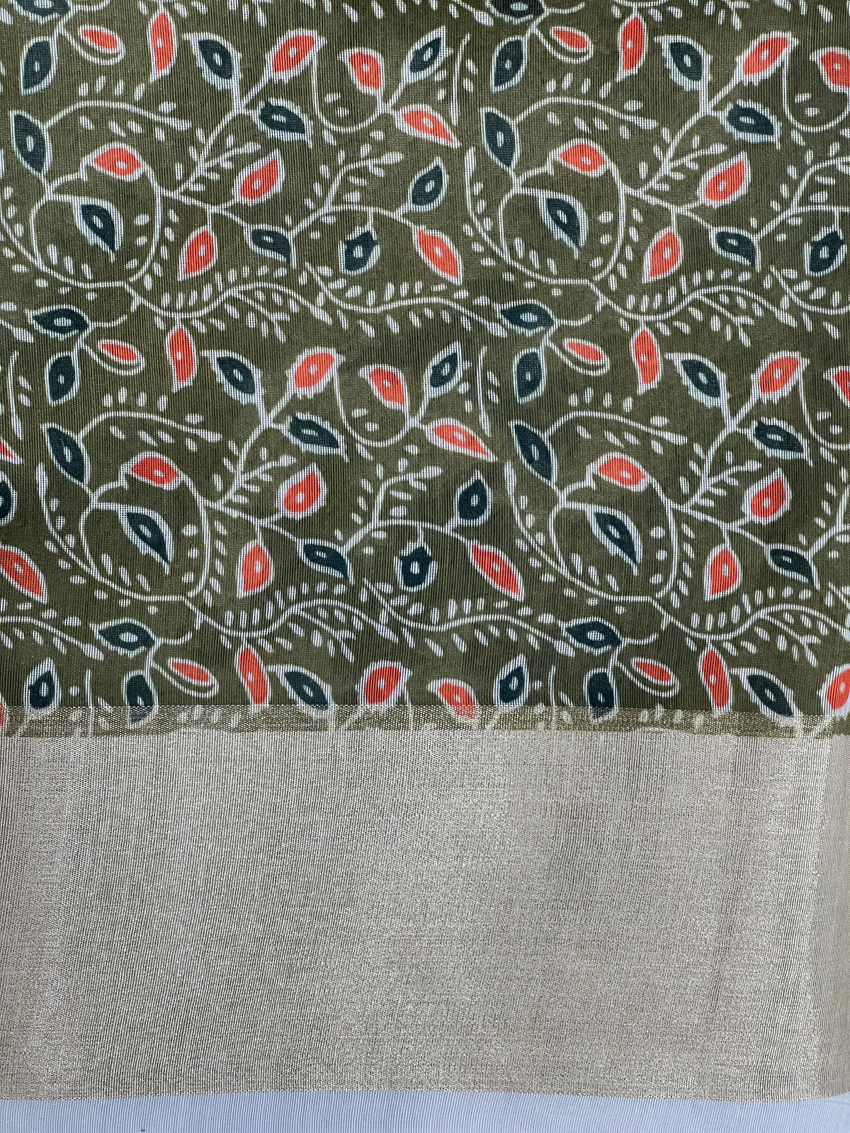 Floral Printed Pattern Chanderi Saree | MR578