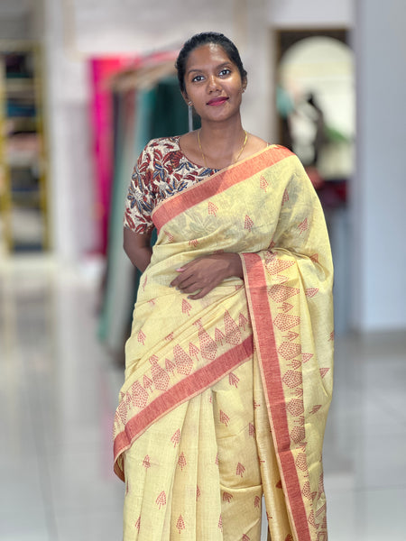 インドサリー　手織り　saree jamdani  sale Linen Finish Saree With Jamdani Weaving Style | BLD879