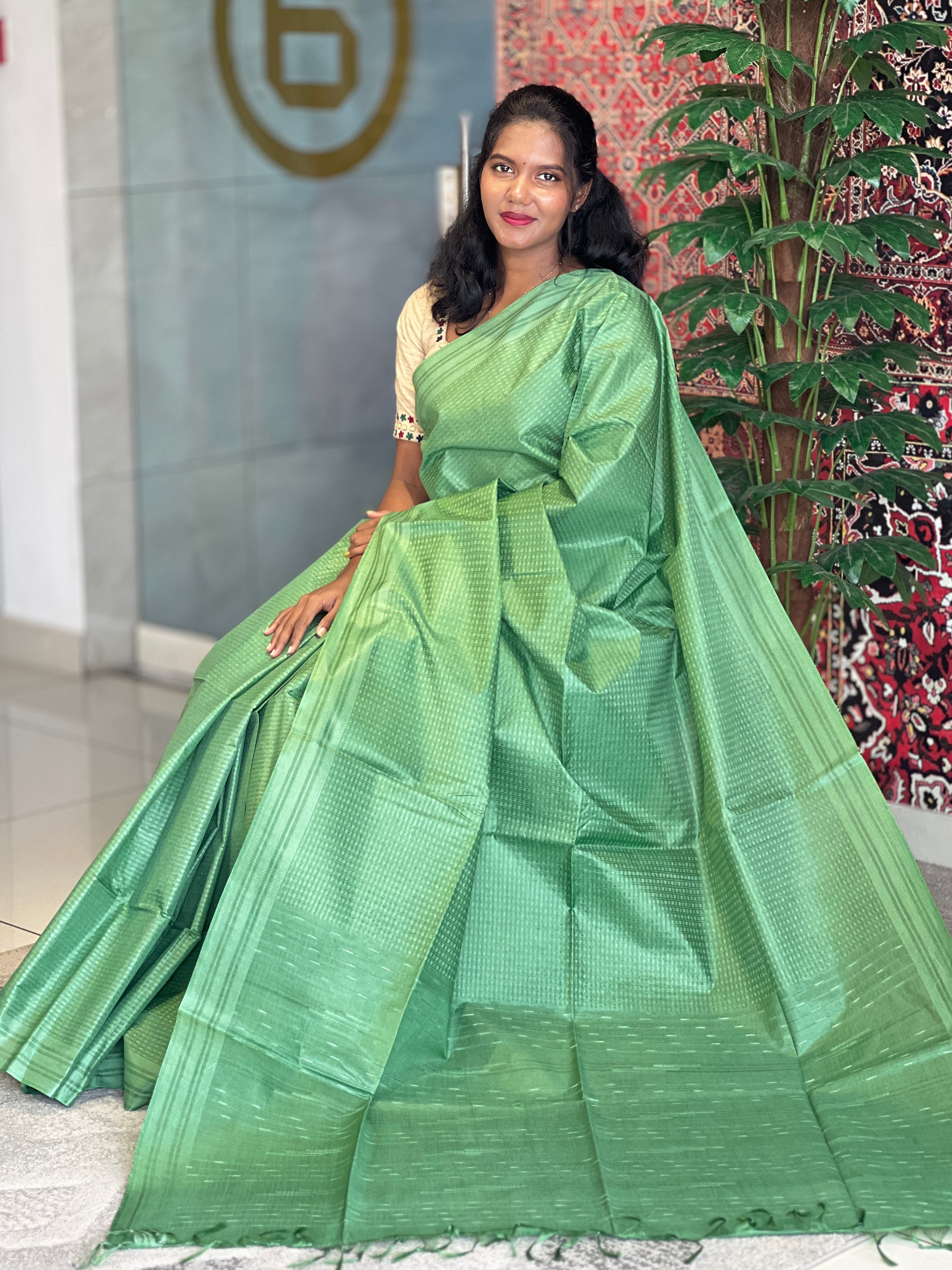 Thread & Kesiya Weaved Semi Tussar Saree | PNS195