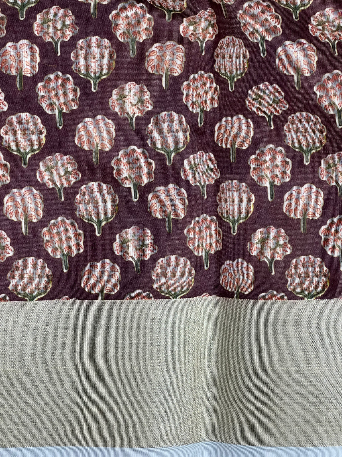 Floral Printed Pattern Chanderi Saree | MR577