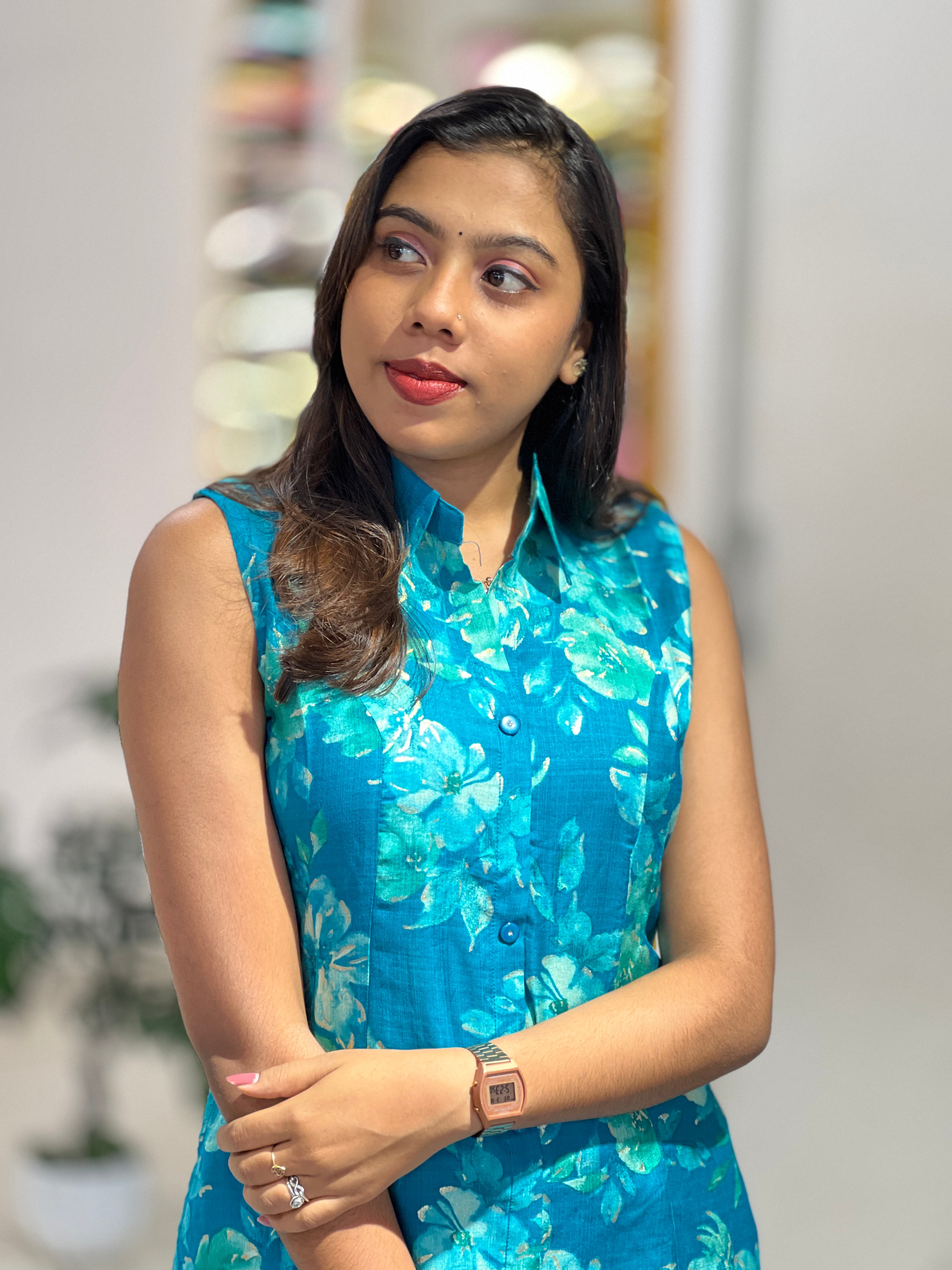 Floral Printed Rayon Cotton Kurta Set | YV105