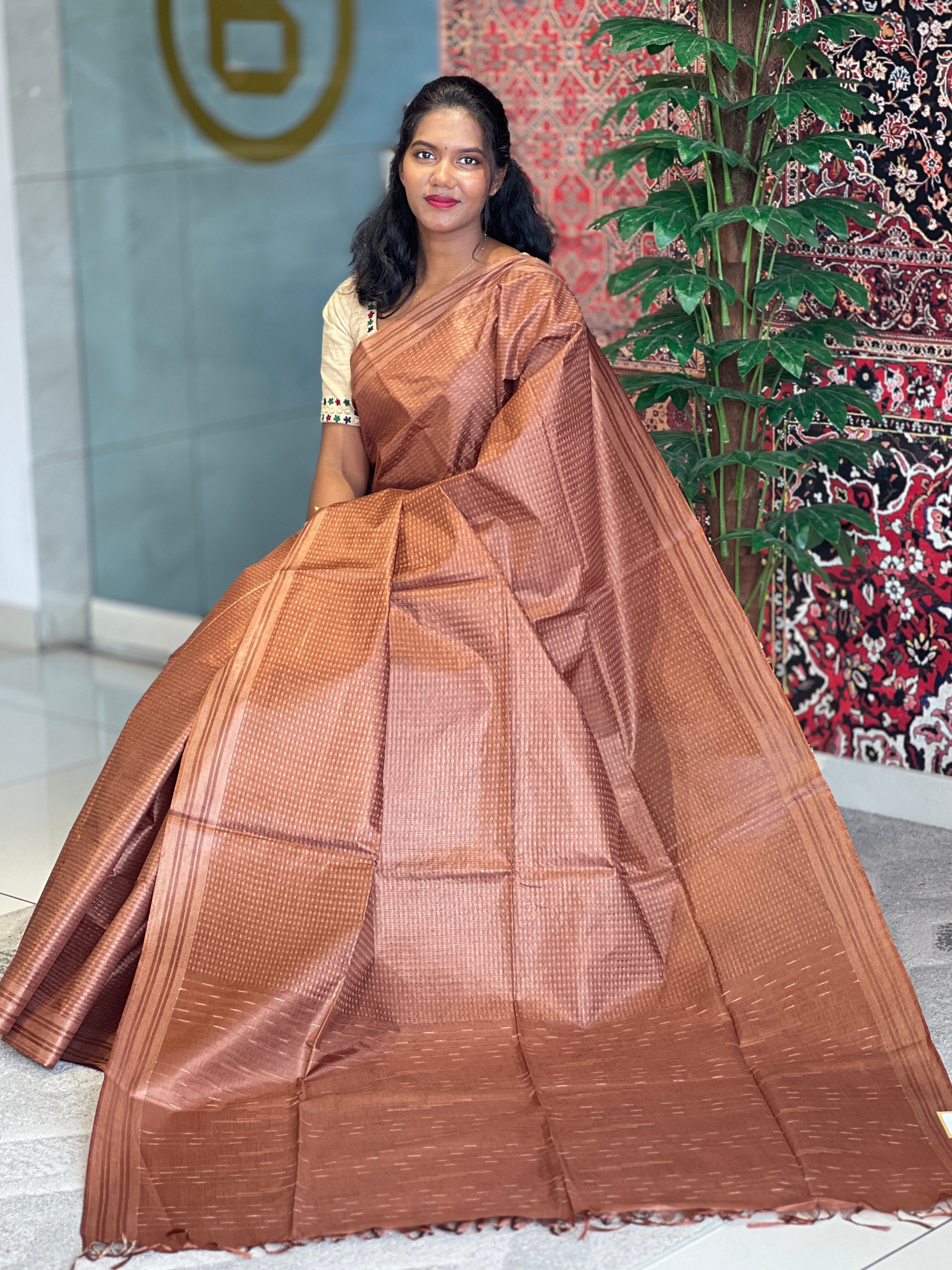 Thread & Kesiya Weaved Semi Tussar Saree | PNS197