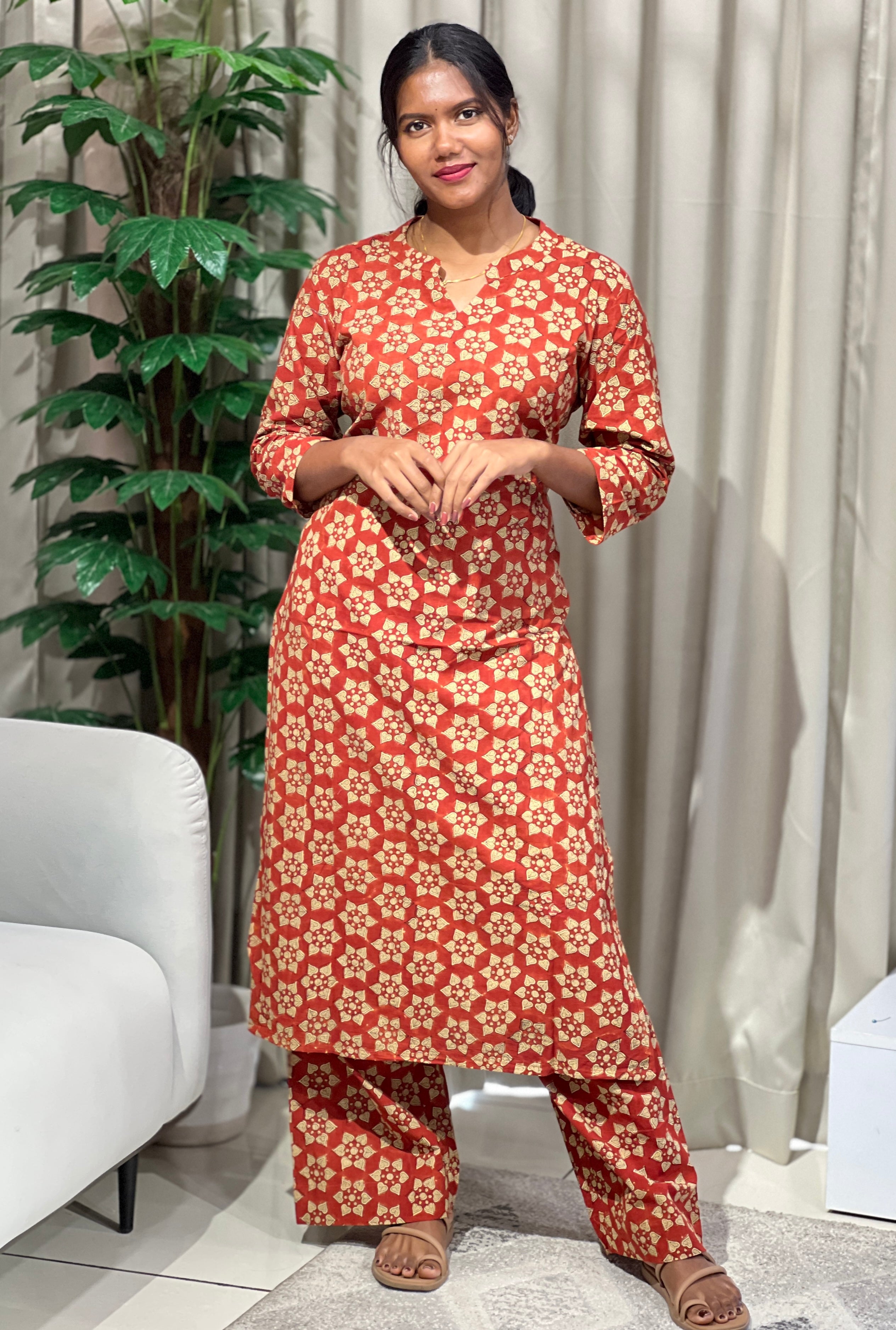 Printed Cotton Kurta Set | DNT864
