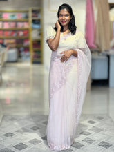 Beads Work Embroidered Net Saree |  SBP874