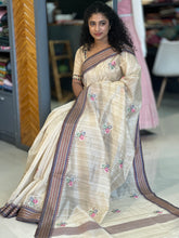 Floral Embroidery Tussar Finish Saree | GMS129