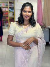 Beads Work Embroidered Net Saree |  SBP874