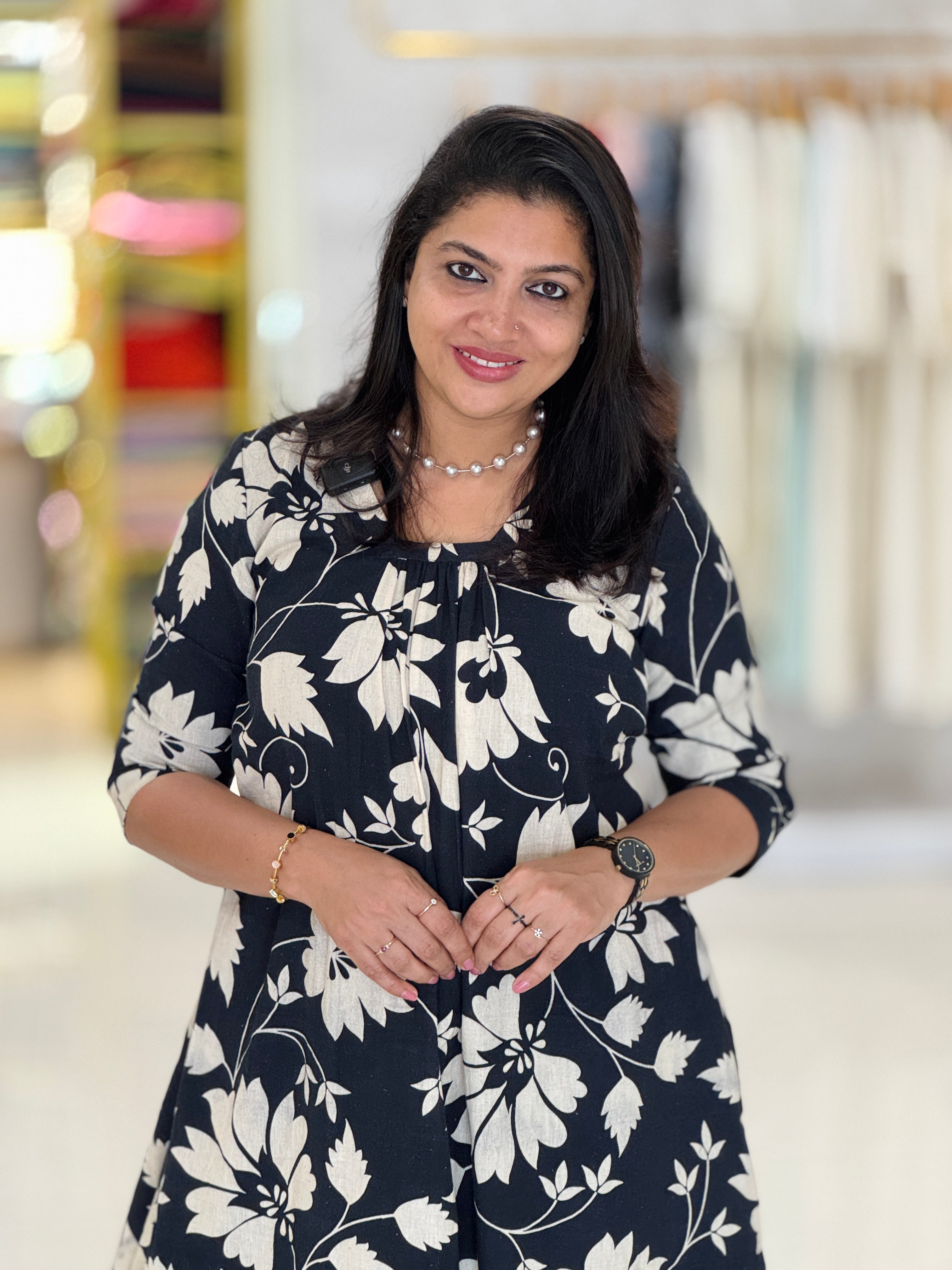Floral Digital Printed Linen Kurta Material | RMNAF114