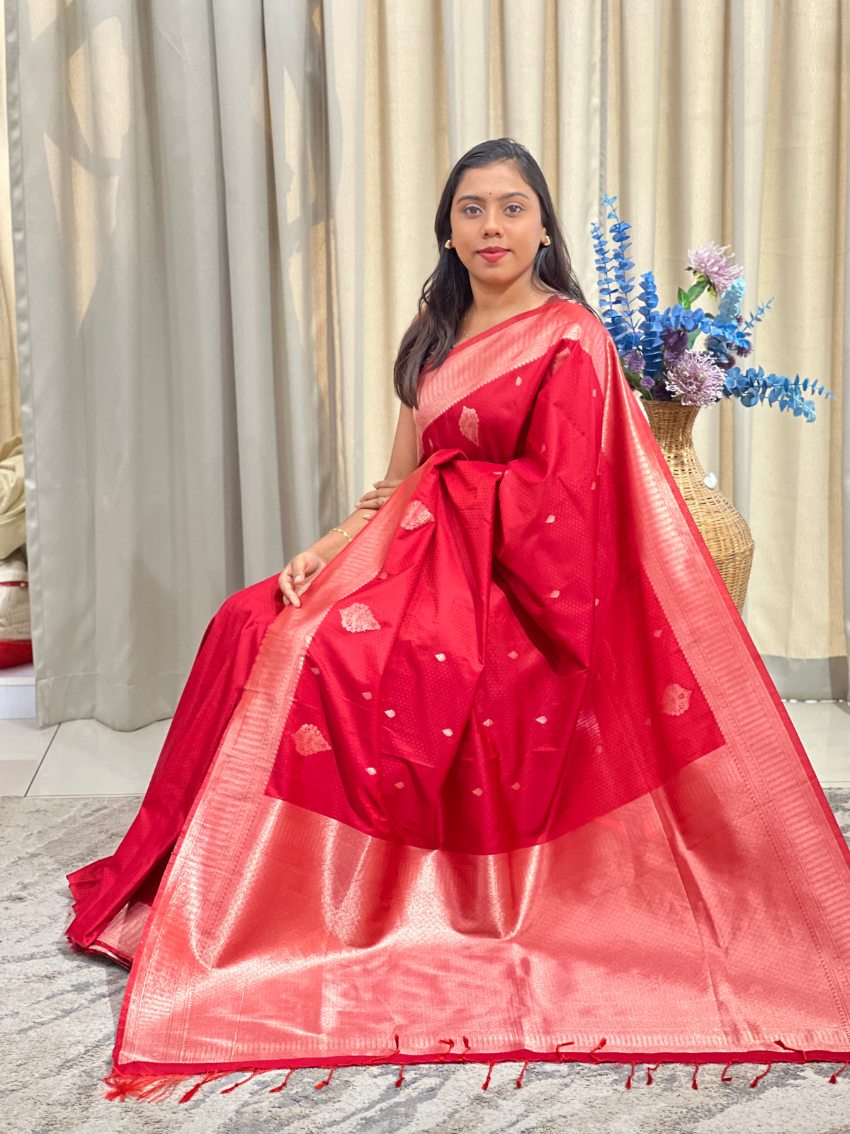 Buta Woven Pattern Semi Silk Saree |  TR177