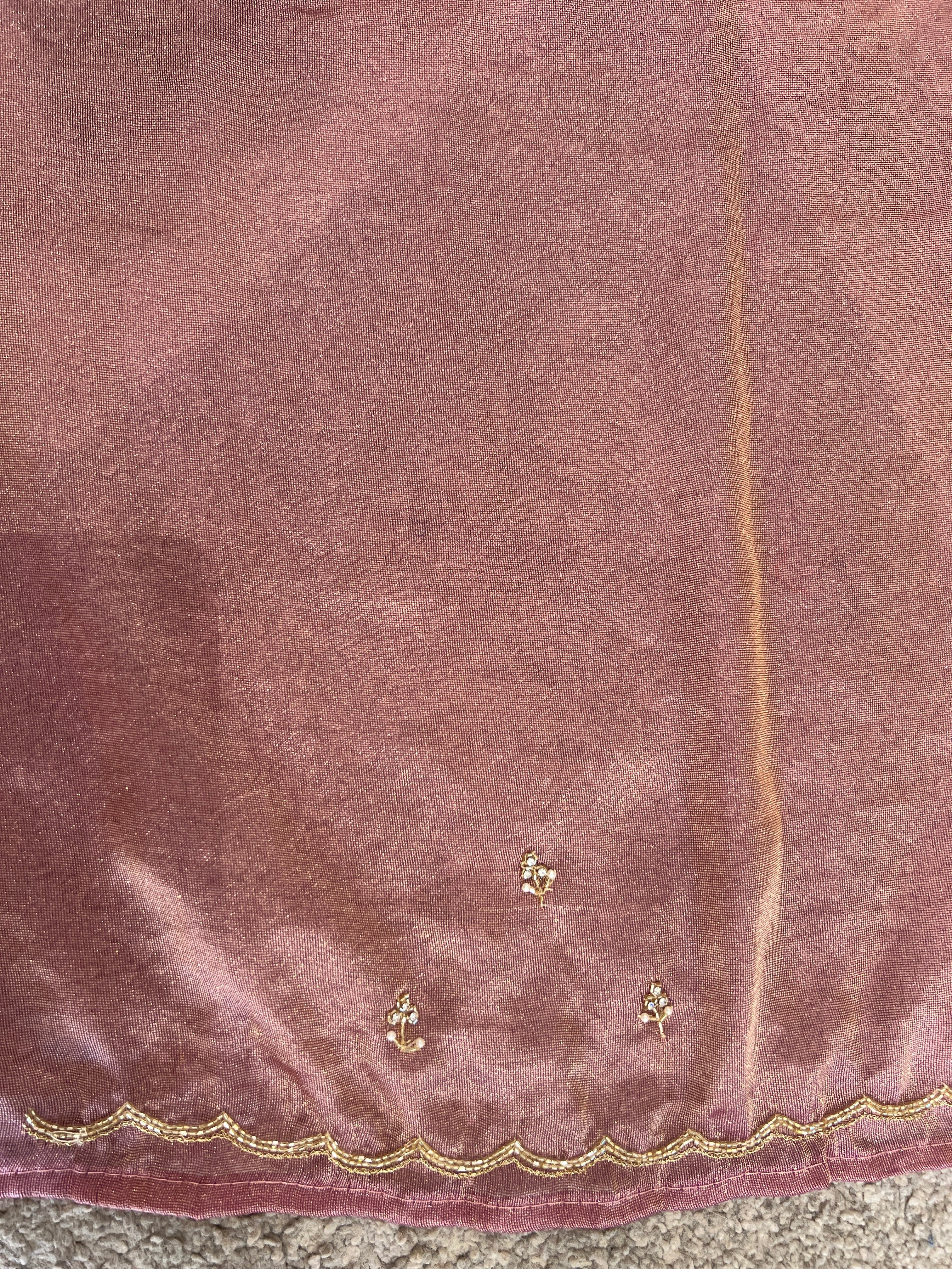 Sugar Beads Detailed Shimmer Georgette Saree | SBP852