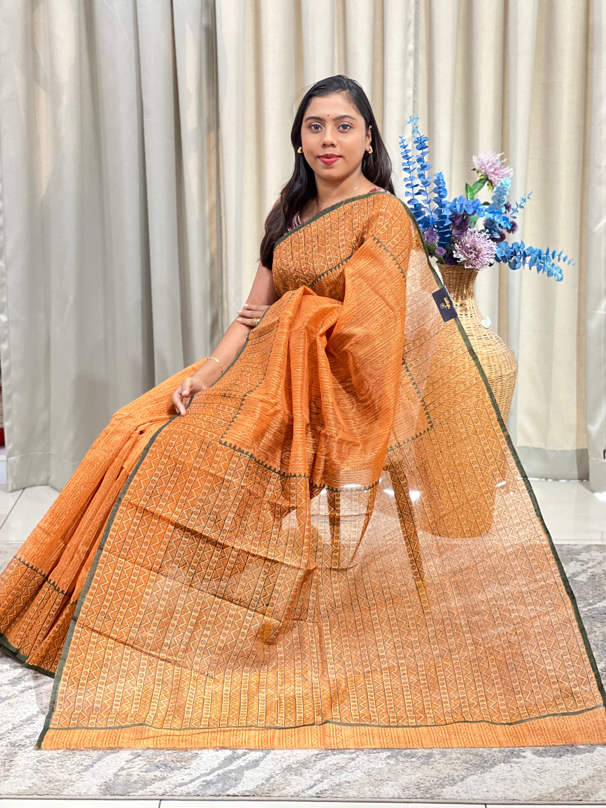 Hand Block Printed Pattern Kota Saree | JSC356