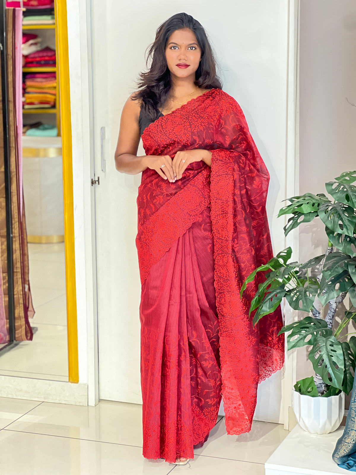 Machine Embroidery Kota Saree | ZSS299