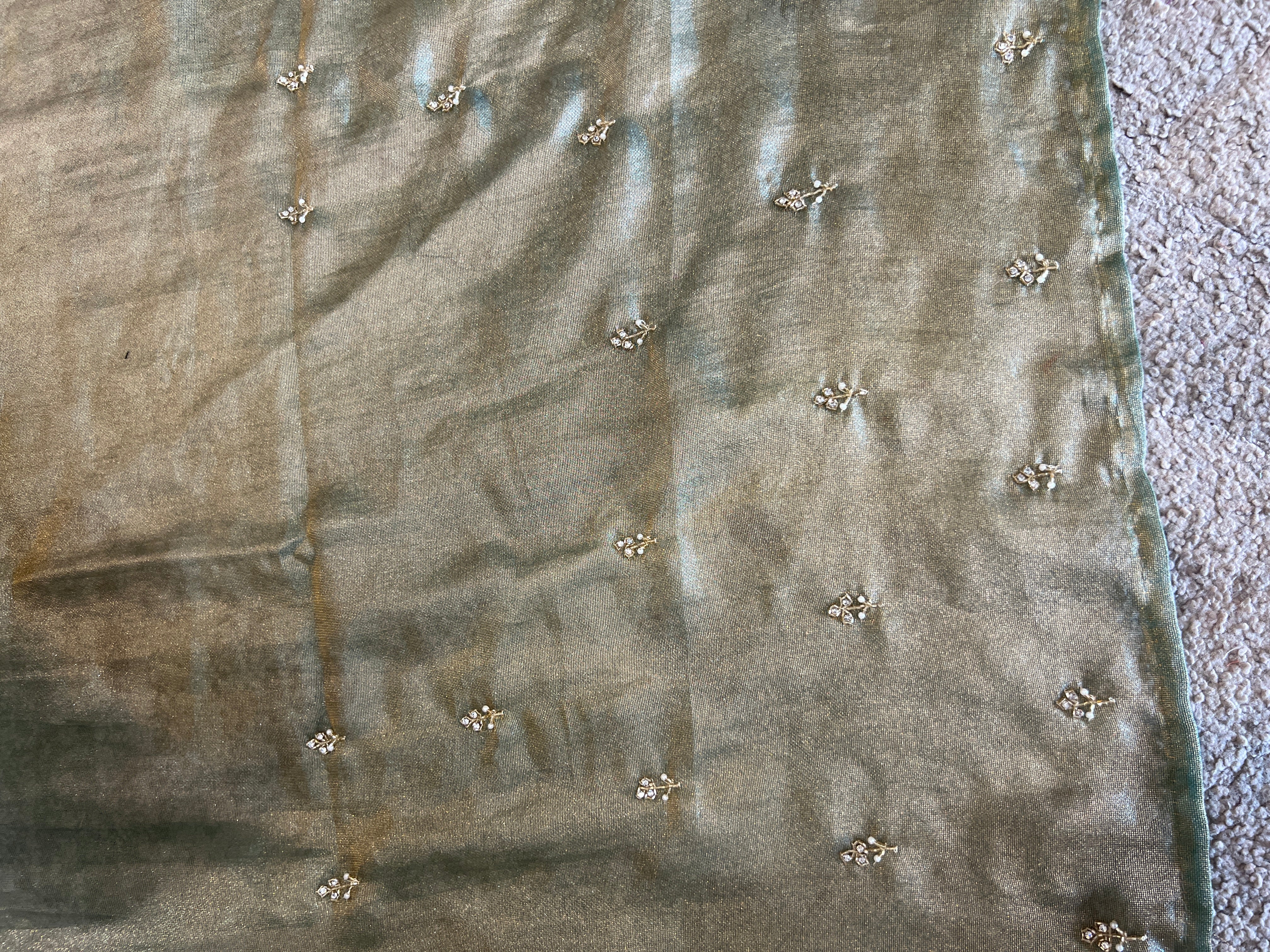 Sugar Beads Detailed Shimmer Georgette Saree | SBP849
