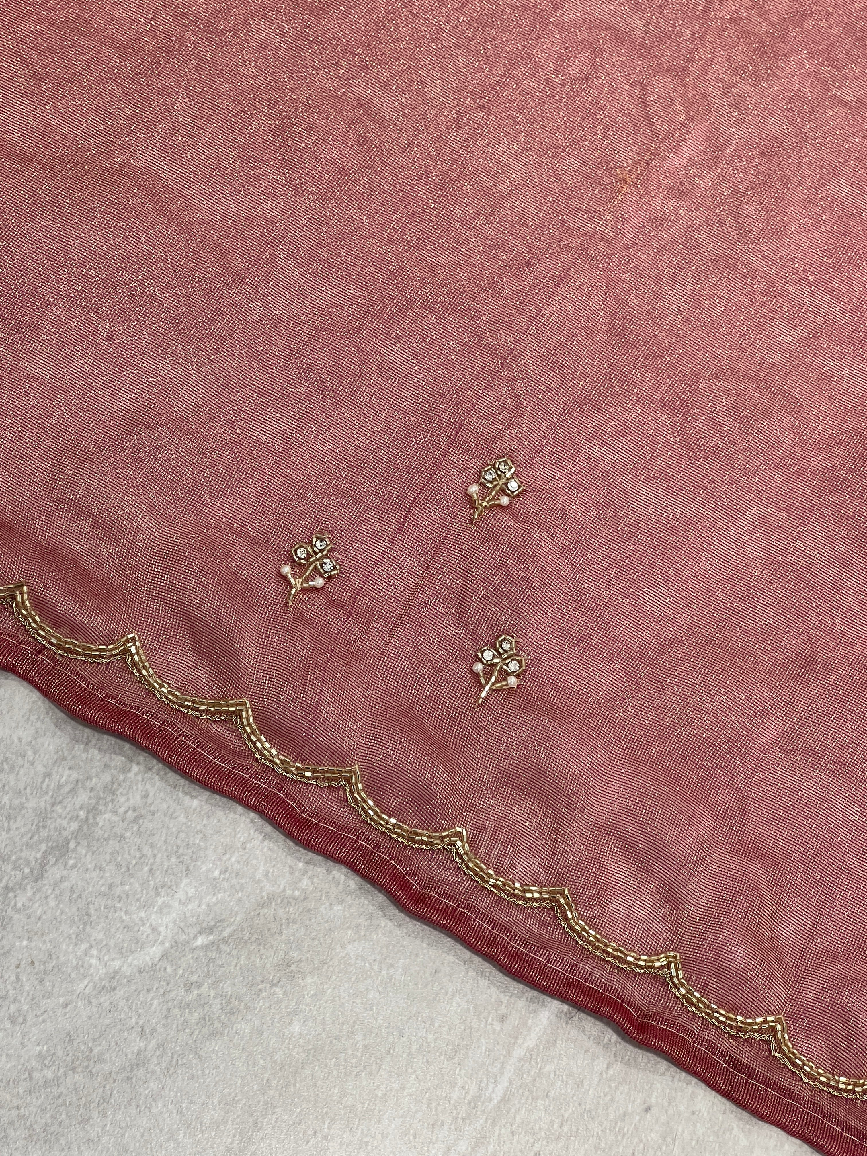 Sugar Beads Detailed Shimmer Georgette Saree | SBP850