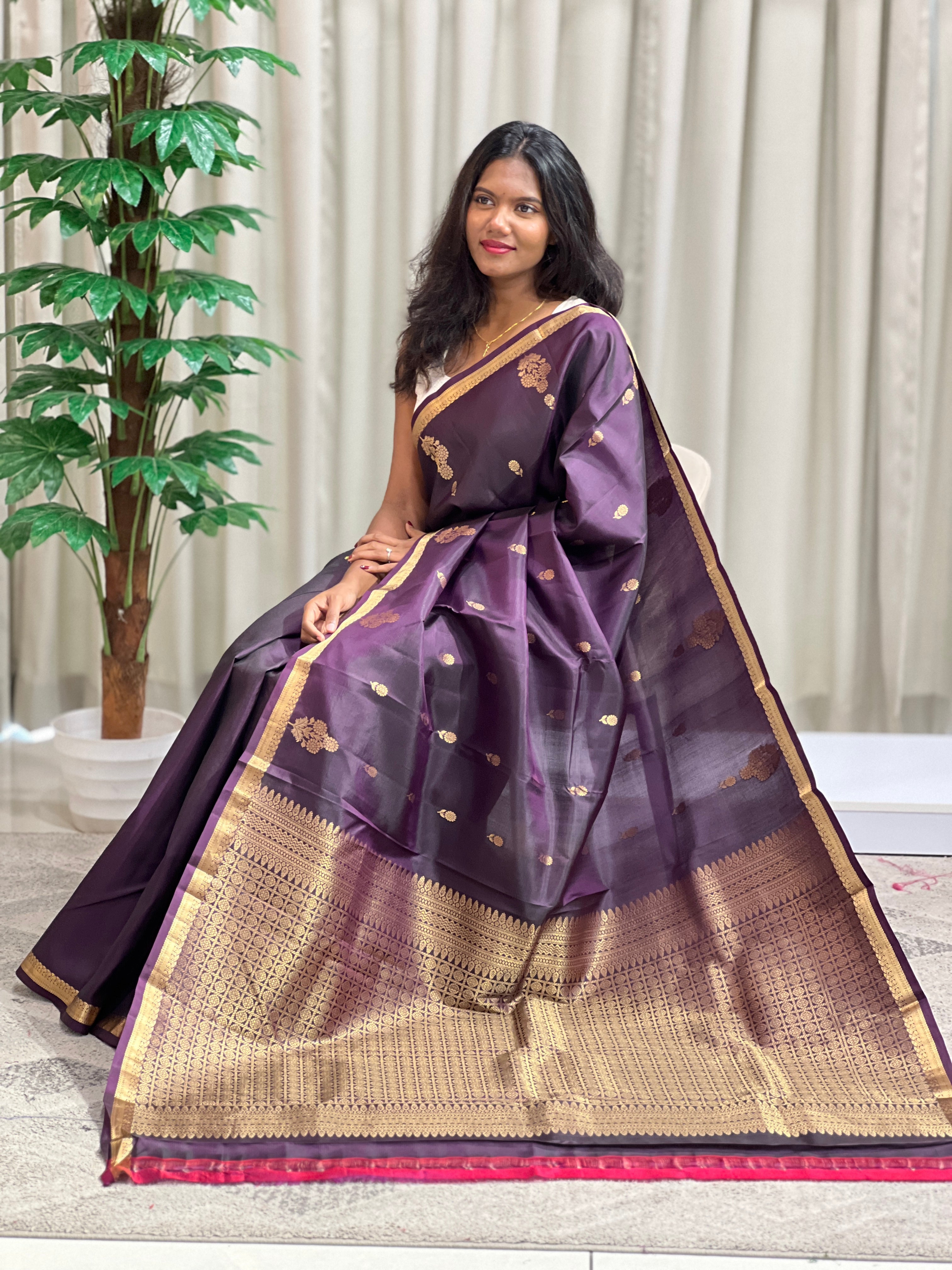 Floral Buta Woven Soft Silk Saree | SMT133