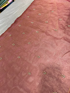 Sugar Beads Detailed Shimmer Georgette Saree | SBP850