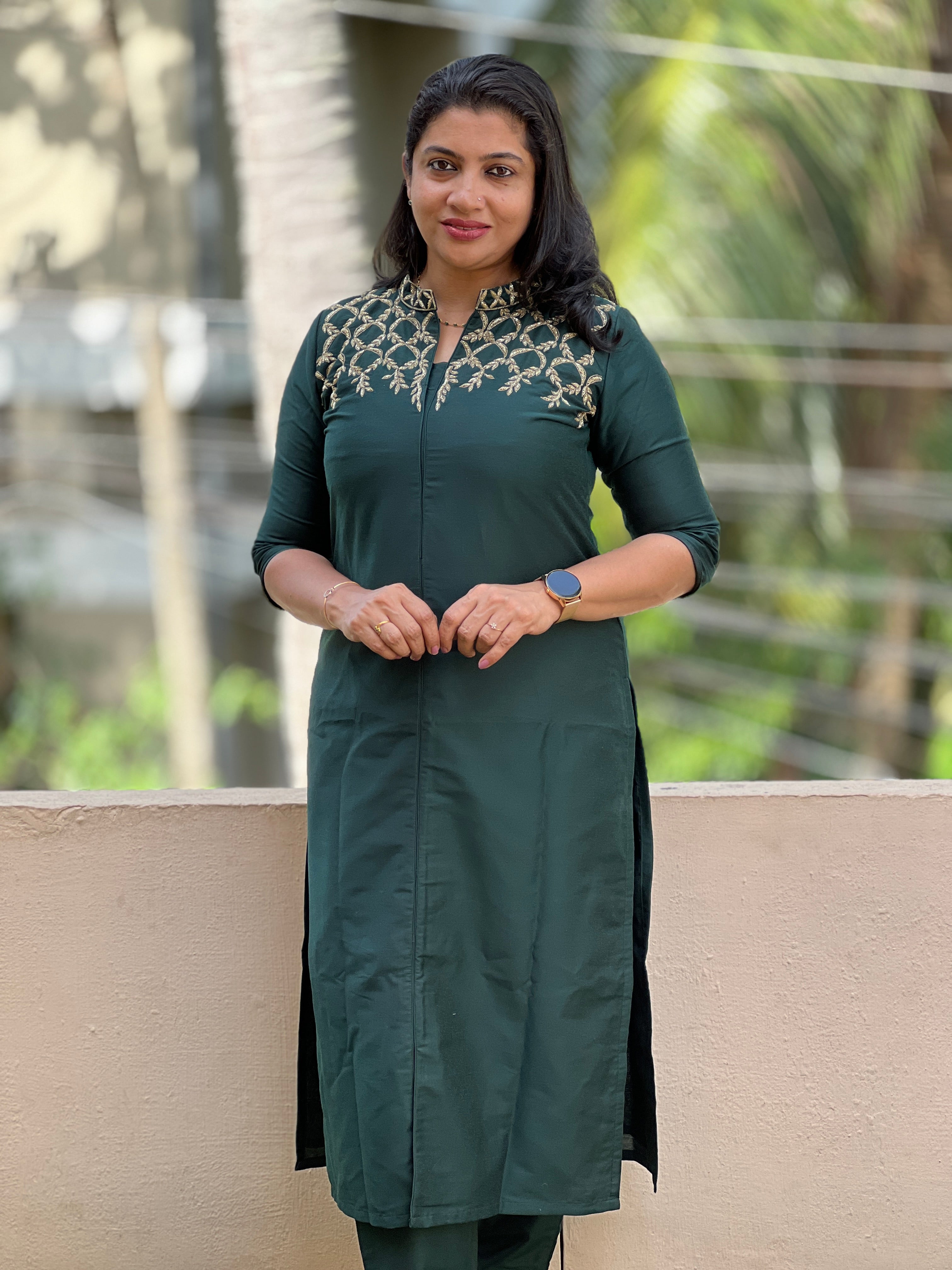 Cutwork With Embroidered Semi Silk Chanderi Slub (Kurta Material) | DN497
